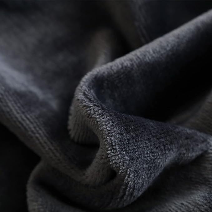 SOCHOW Flannel Fleece Blanket King Size, All Season Lightweight Super Soft Cozy Blanket for Bed or Couch, Dark Grey, 90"×108"