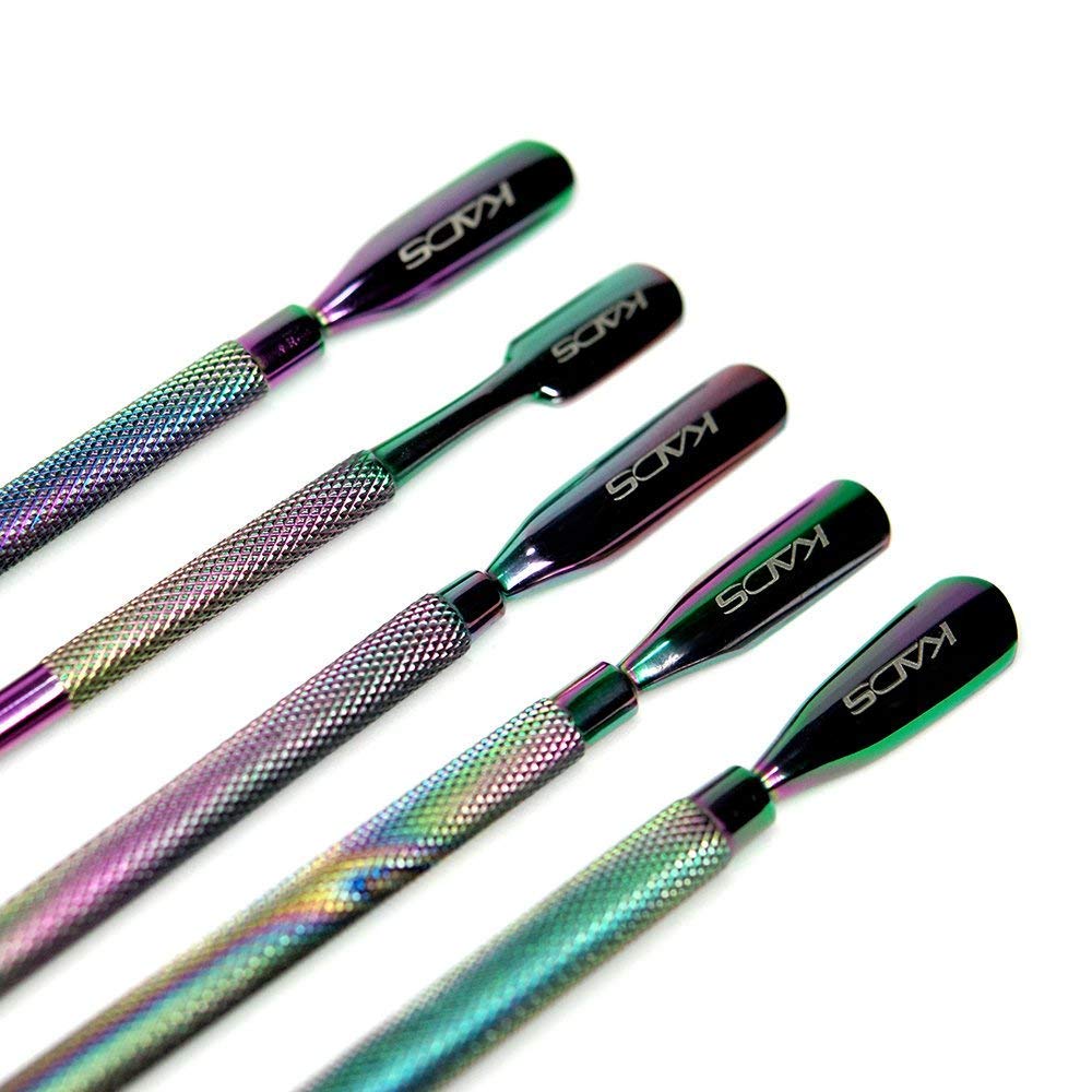 Rainbow Stainless Steel Nail Cuticle Pusher Double Ended Cuticle Remover Cleaner Manicure Pedicure Tool (set)