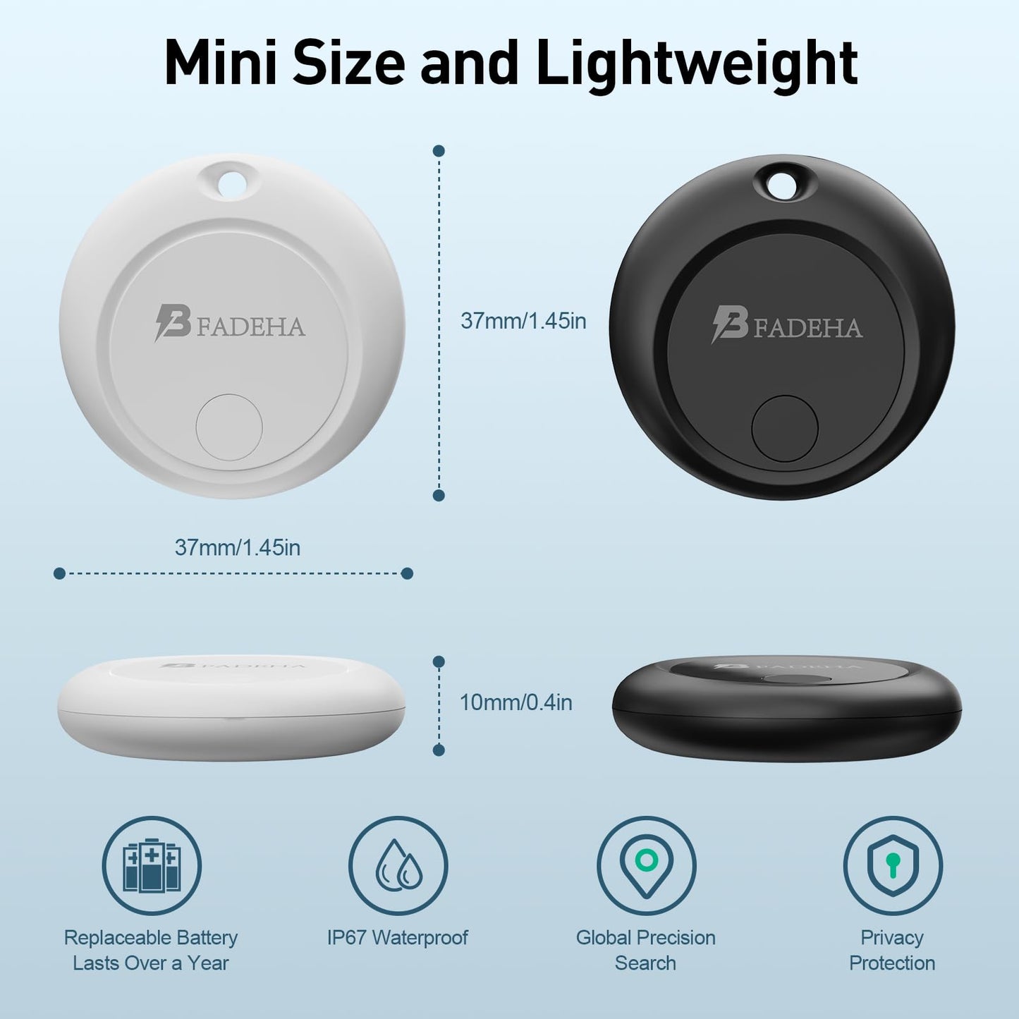 2026 [Apple MFi Certified] (iOS Only) Bluetooth Tracker Smart Finder for Apple Find My iPhone Keys Finder GPS Tracker, 5-10 Years Staying Power, Keys Finder and Item Locator for Wallet, Bags, Passport