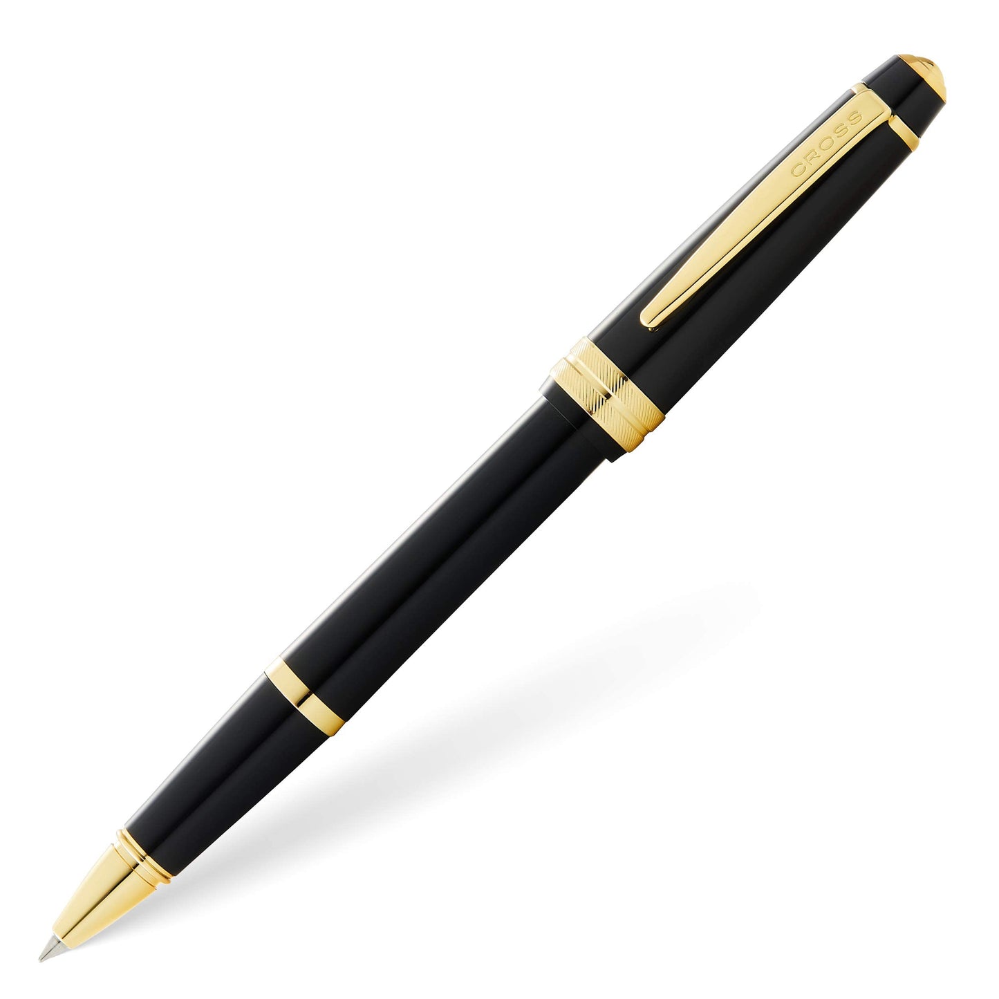 Cross Bailey Light Polished Black Resin and Gold Tone Rollerball Pen - Professional Pen for Effortless Writing - Journaling, Note-Taking & More - Black Ink - Easy Handling - Includes Gift Box