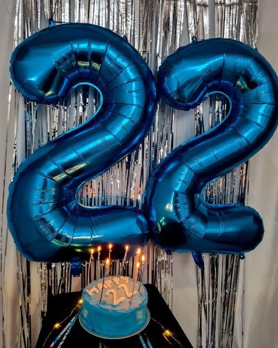 Metallic Blue Number 3 Balloon 40 Inch, 3rd Birthday Celebration Supplies for Girls Boys Women Men, 3 Balloon for Girls Boys Theme Party