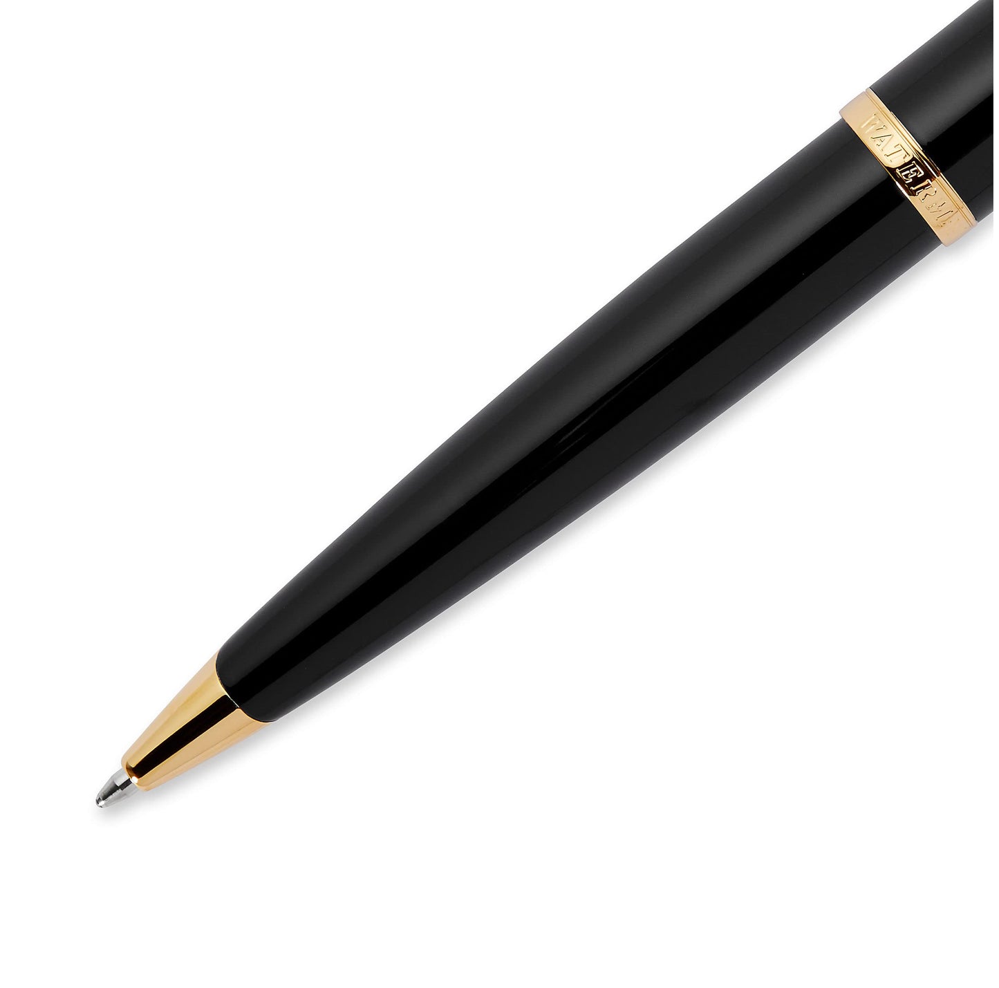 Waterman Carène Black Sea Ballpoint Pen, High-Gloss Black & 23k Gold Clip, Medium Point with Blue Ink Cartridge, Gift Box