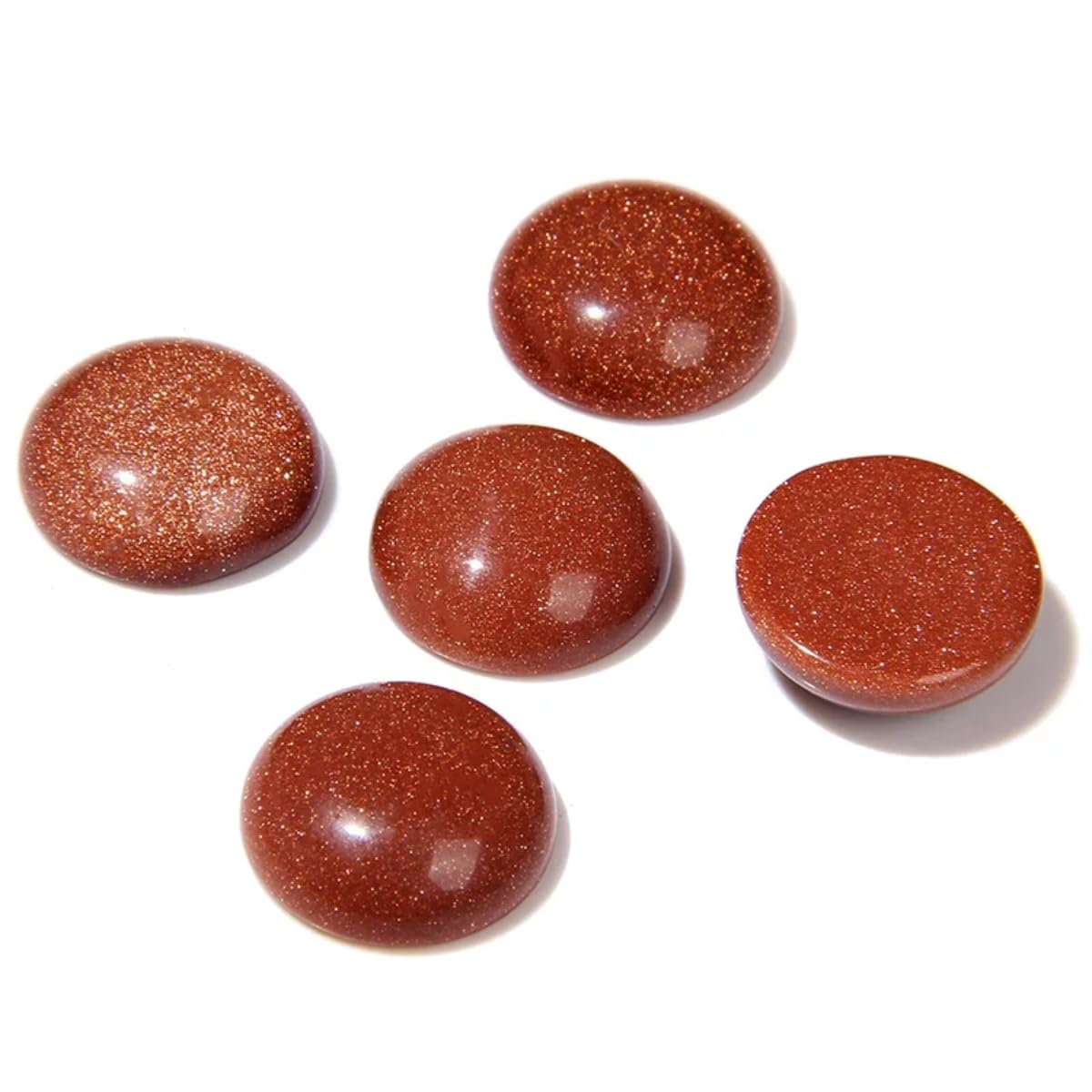 20pcs 16mm Natural Stone No Hole Gold Sandstone Semicircle Smooth Cabochons Beads Healing Chakra Crystal Stone Bead for Jewelry Making Rings Earrings Necklace Bracelet DIY Crafts