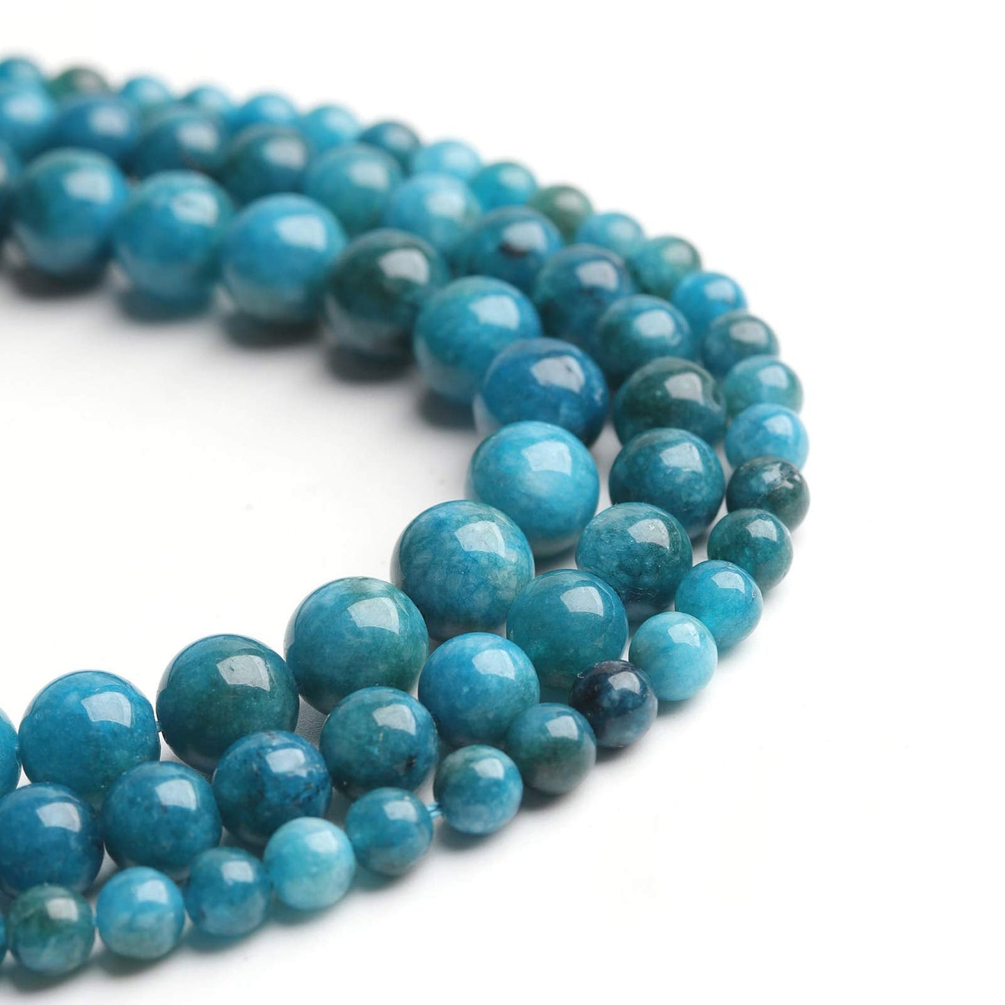 Filluck Natural Stone Beads Blue Apatite 8mm Polished Round Smooth Gemstone Beads for Jewelry Making 15 Inch(Blue Apatite,8mm)