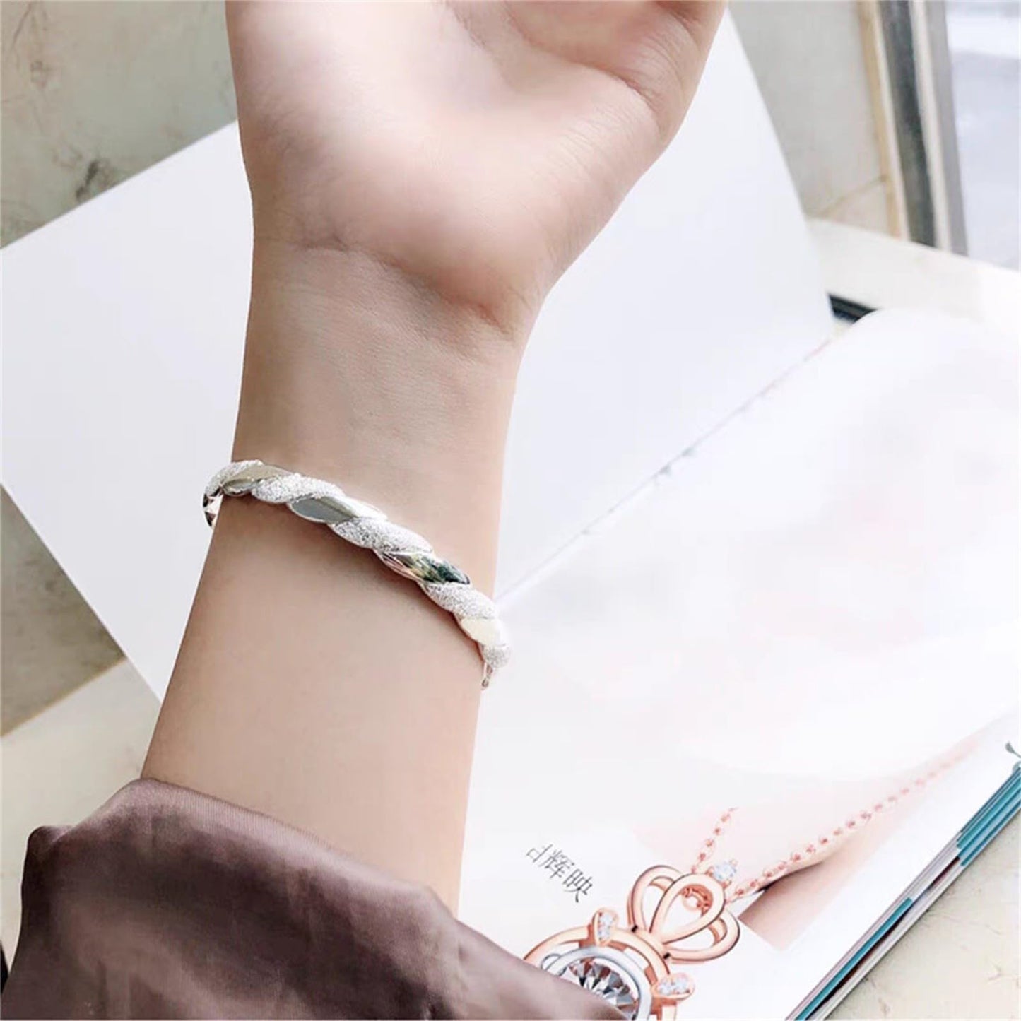 Handmade 925 Sterling Silver Bangle Bracelets For Women Twist Braid Cuff Bangles Irregular Hammered Bangle Bracelets Open Adjustable Bangles For Women Dainty Statement Stackable Bangle Jewelry Gifts