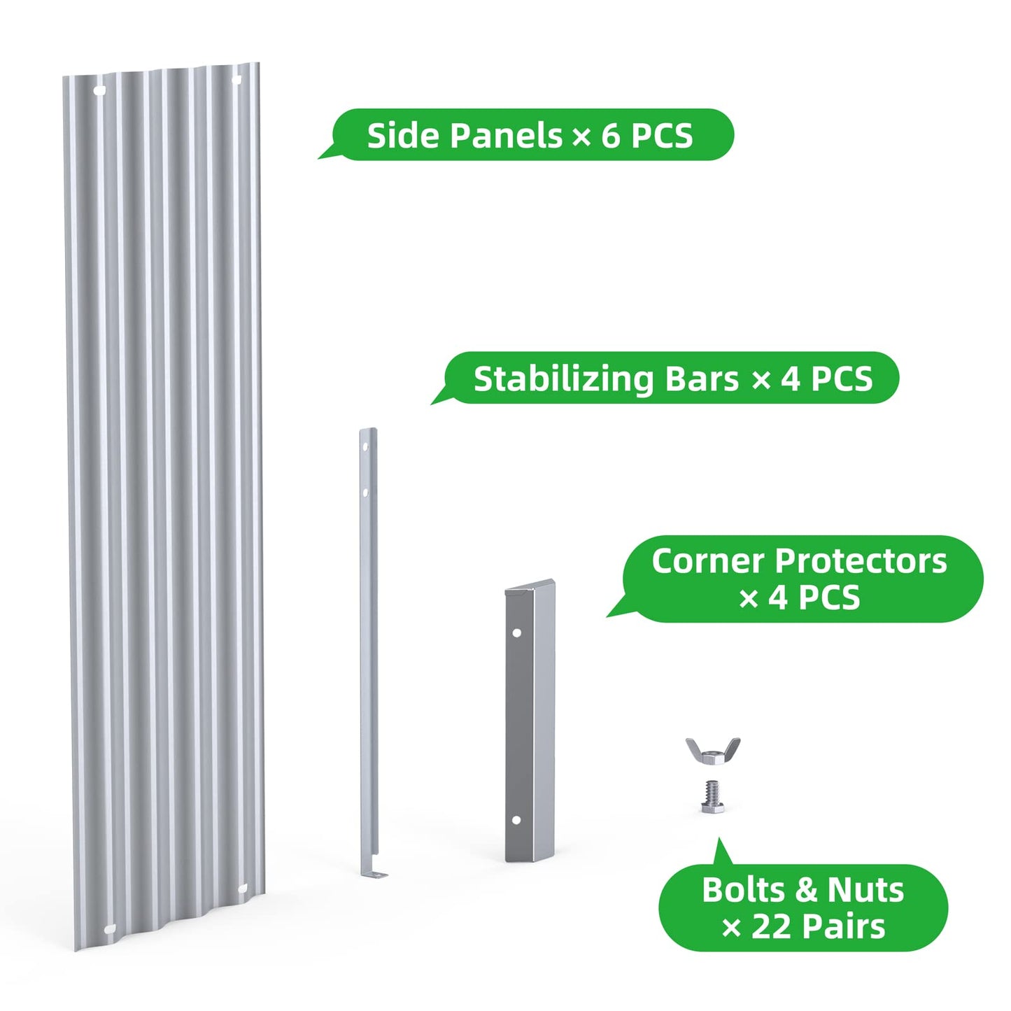 Highpro Raised Garden Bed 6x3x1ft Galvanized Metal Planter Boxes for Herbs Vegetables, Flowers and Succulents Silver