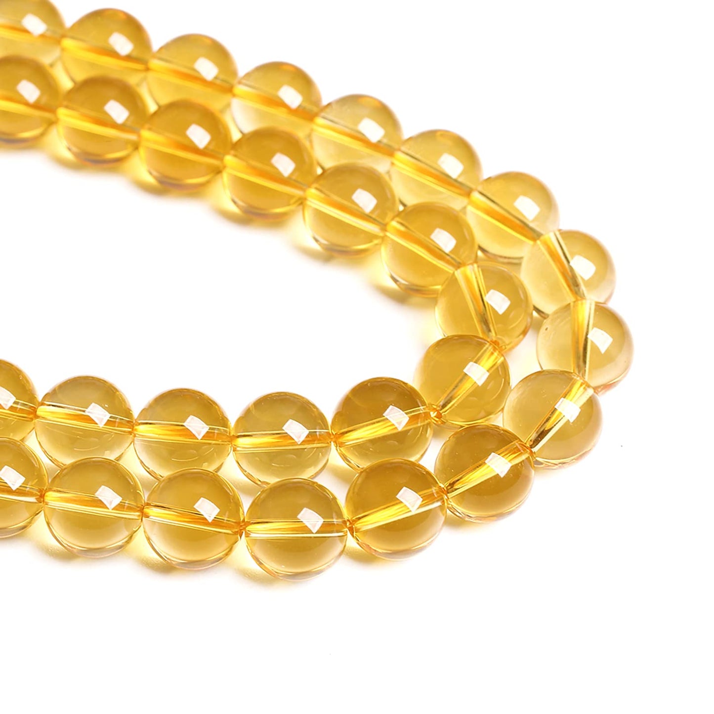 6MM 60PCS Natural Crystal Stone Clean Citrine 3A Grade Loose Beads for Jewelry Making DIY Bracelet
