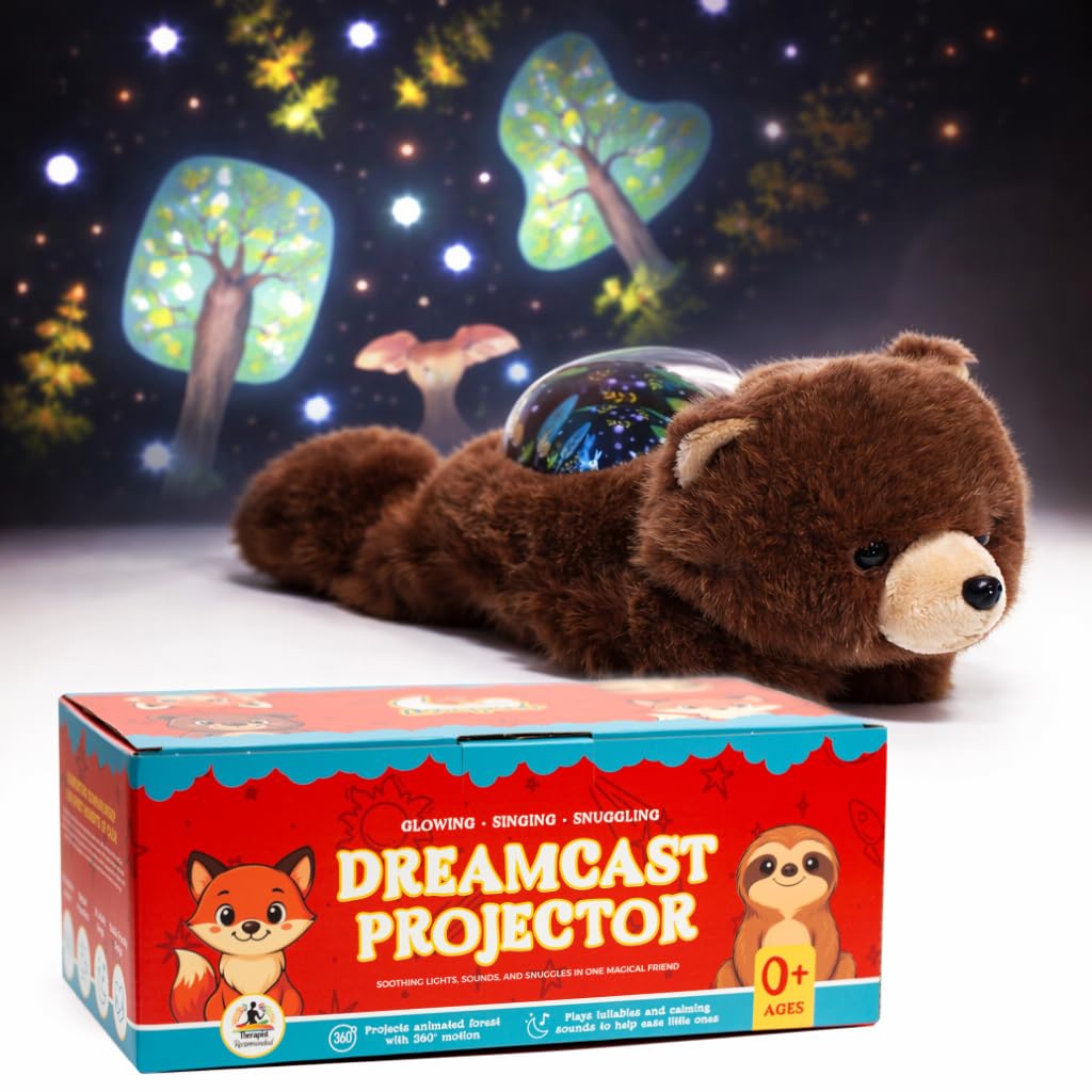 Sound Sleepers Bear – Stuffed Animal Night Light & Baby Night Light Projector with Soothing Music | Plush Toddler Night Light Projector, Sound Machine & Nursery Star Projector
