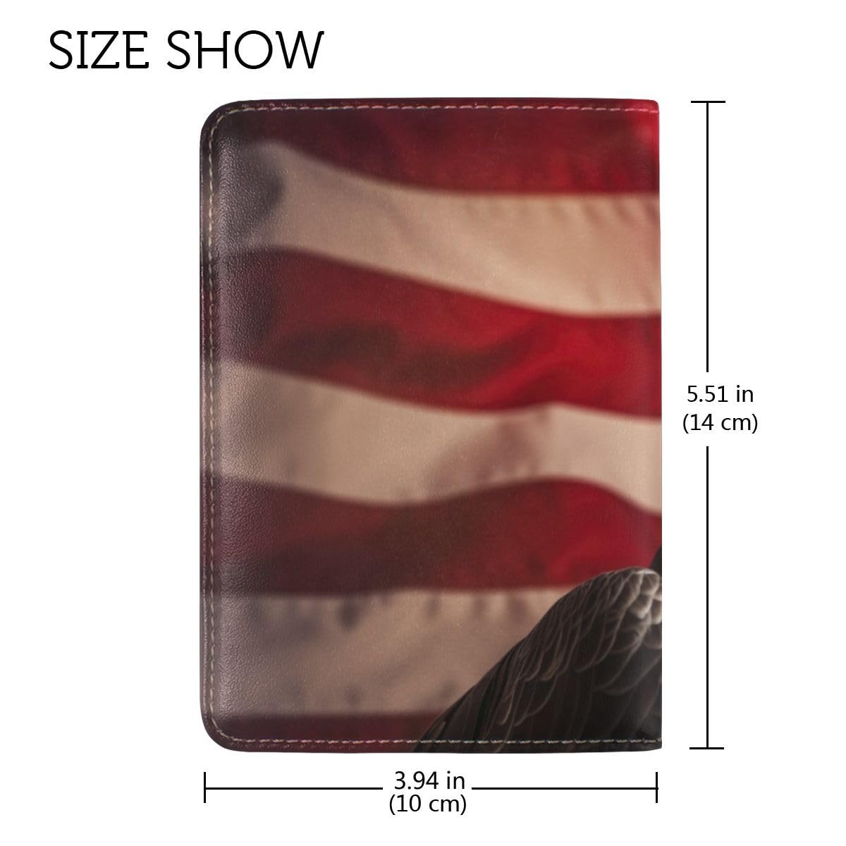 Nander American Flag Eagle Leather USA Passport Holder Cover Travel Wallet Case Protector