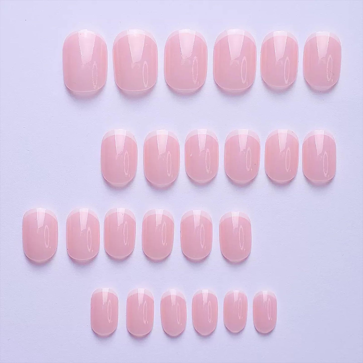 120 Pcs French Tip Press on Nails Short Square Fake Nails White Tip False Nails Full Cover Glossy Acrylic Glue on Nail Reusable Nude Artificial Stick on Nail for Women Manicure 12 Size