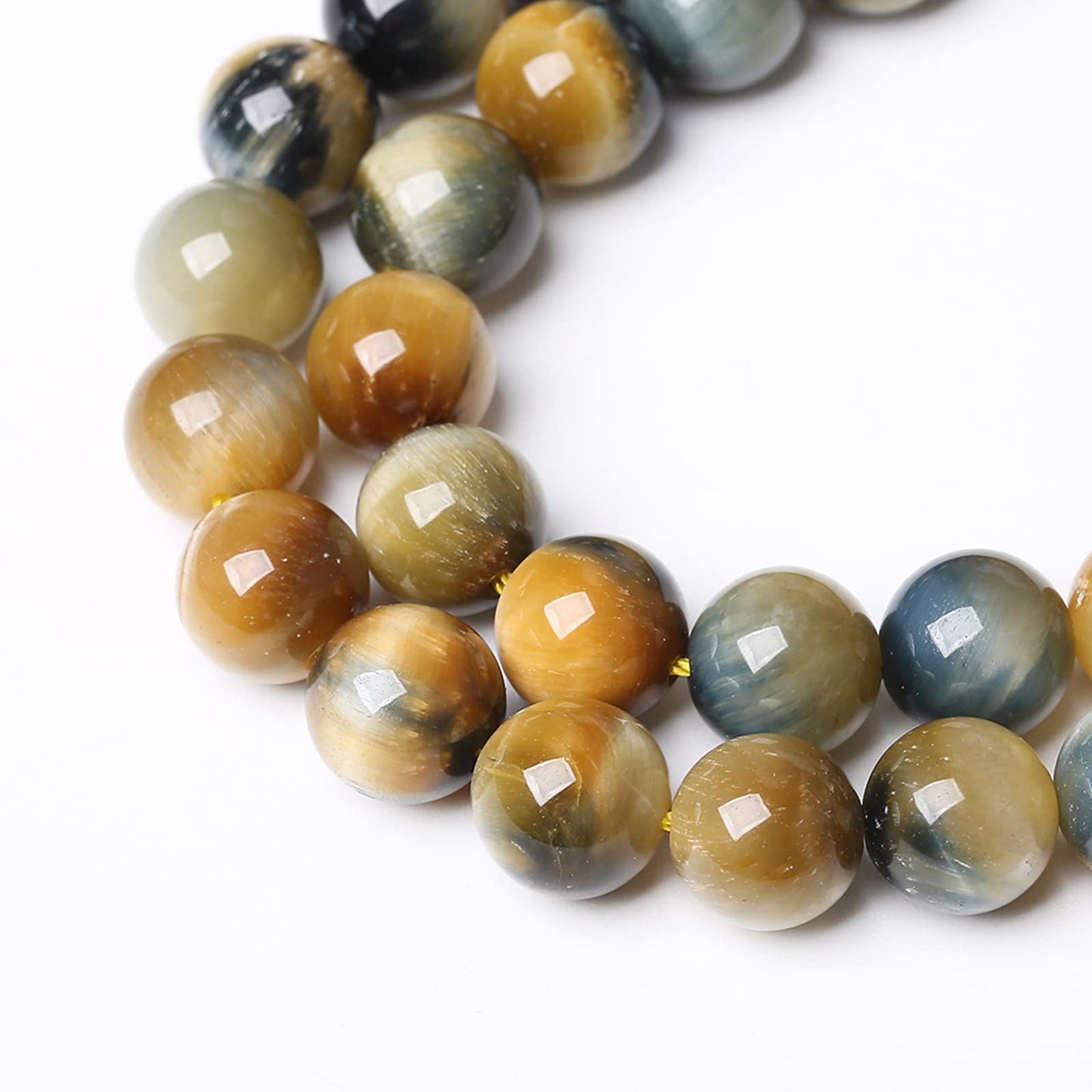 AAAAA Tiger Eye Beads for Jewelry Making - 6mm, 60pcs Natural Stone Semi-Precious Round Smooth Gemstones Loose Spacer Beads