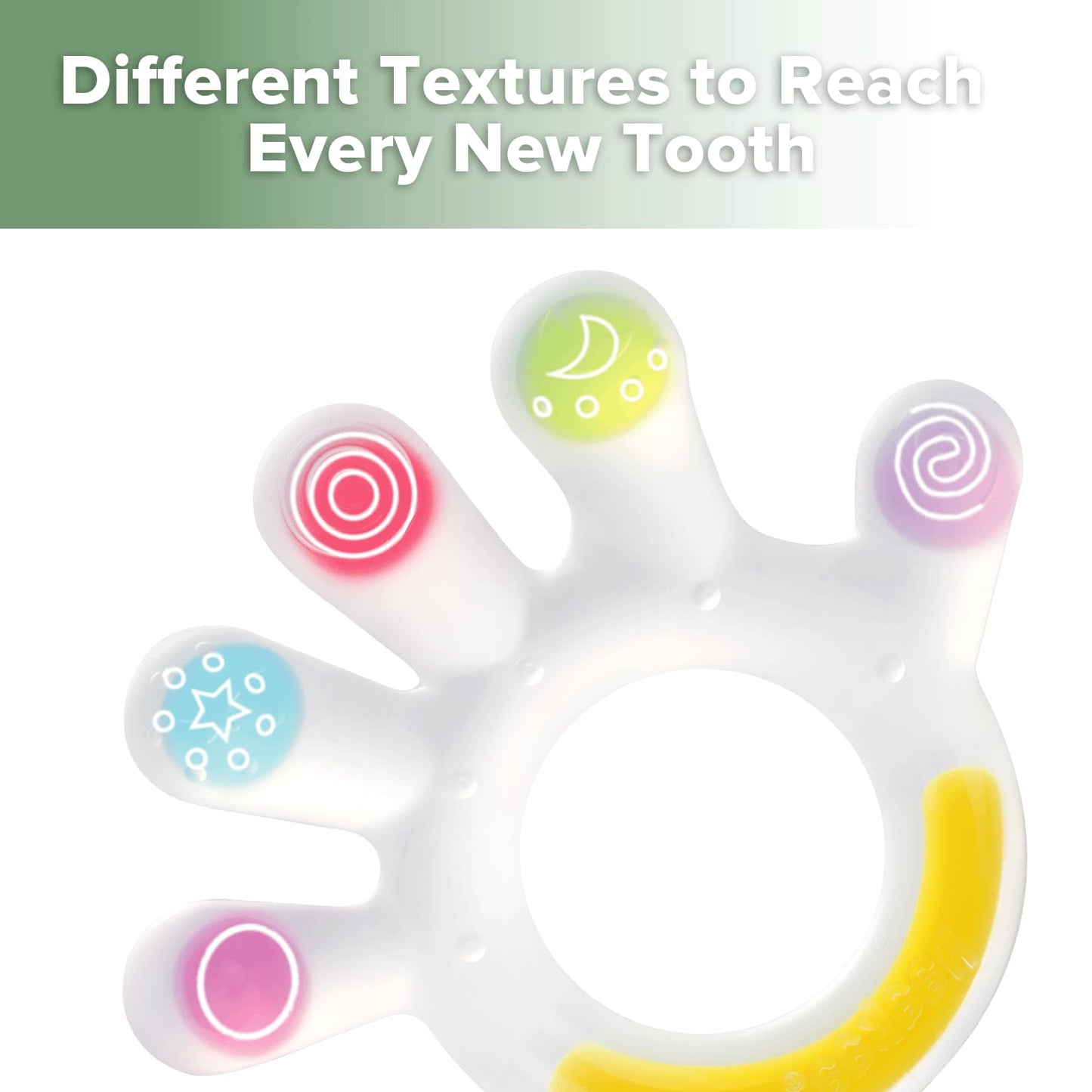 Haakaa Palm Teether - Soft Silicone Baby Soothing Teether Pacifier - Frozen Teething Toy for 3M+ Babies - BPA Free (1 Pack)