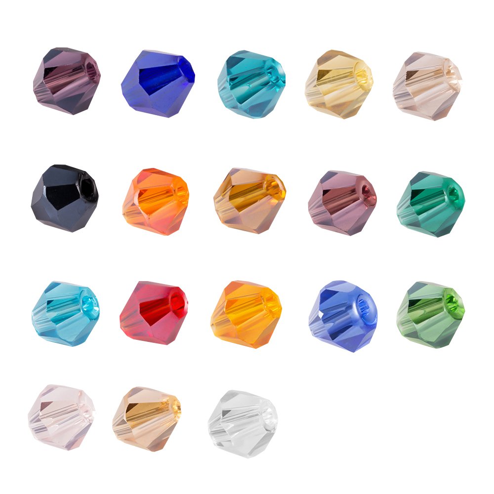 LONGWIN Lot 1800pcs Glass Bicone Beads 4mm for Adults, Crystal Beads Jewelry Making Supply for Bracelets, Necklaces, Earrings