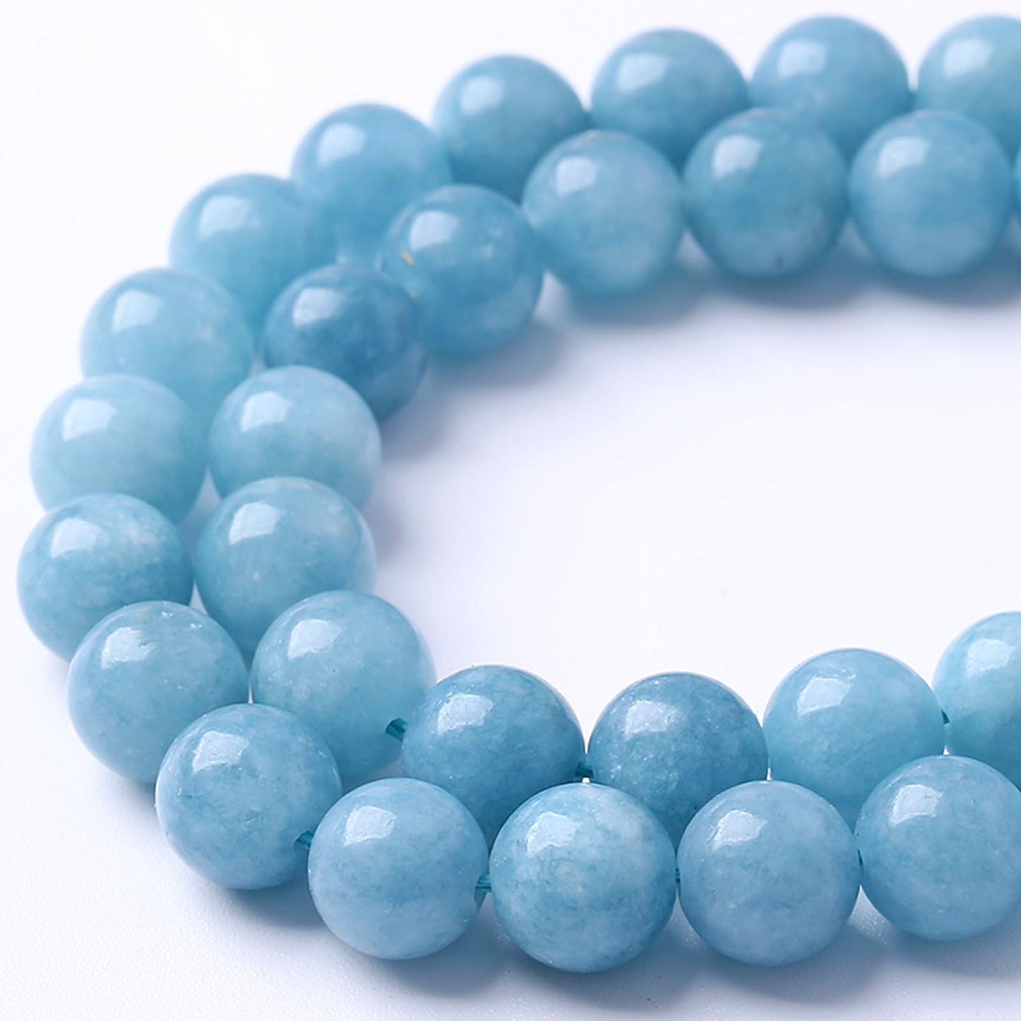 180pcs 4MM Natural Blue Chalcedony Gemstone Beads for Jewelry Making Round Stone Beads DIY Bracelet Necklace 2 Strands 32"