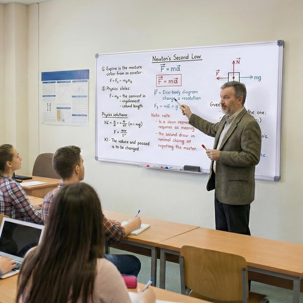 DexBoard 48 x 36 Inches Magnetic Whiteboard for Home Office Collaboration, Classroom Teaching - 4 x 3 ft Anti-Ghosting Dry Erase Board with Aluminum Frame for Brainstorming and Agile Management