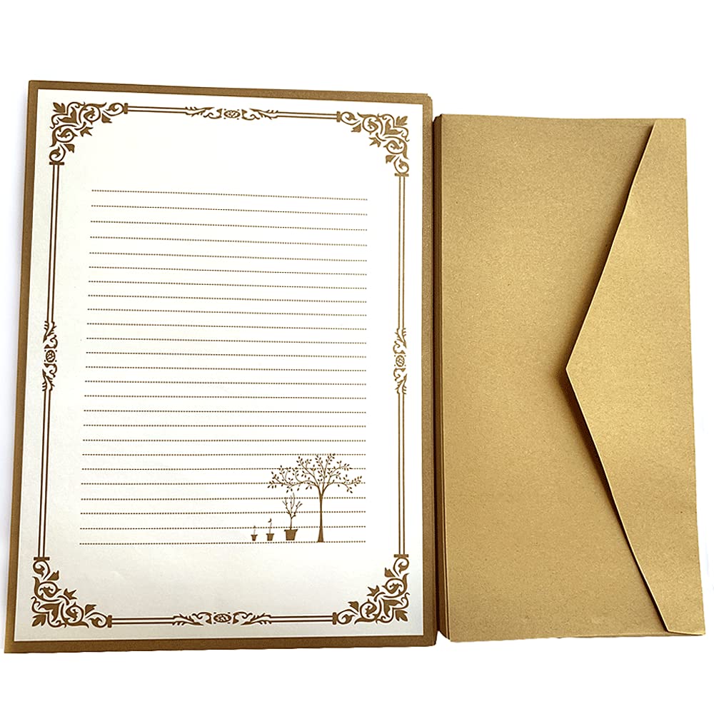 72 Pcs Retro Writing Stationery and Envelope Set, 48 Pieces of Stationery + 24 Envelopes, Suitable for Making Invitations