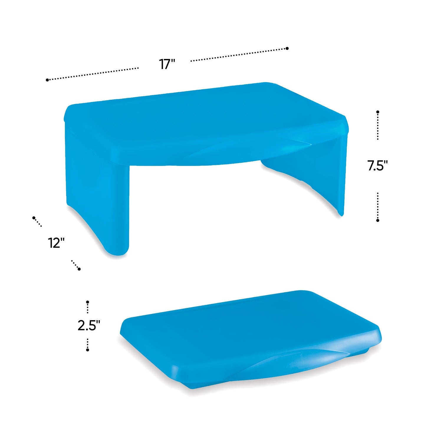 HearthSong Foldable Lap Desk for Kids with Storage - Ideal Floor Desk for Drawing, Studying, Portable Folding Travel Lap Table, Versatile Bed Desk & Lap Tray, Blue
