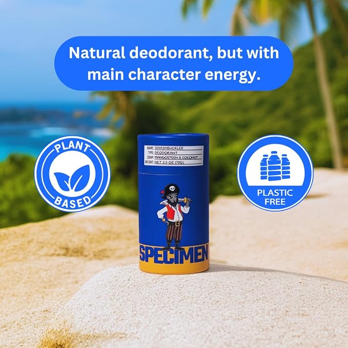 SPECIMEN - Men's Cosmic Commander Premium Deodorant Bundle | Pack of 3 Sticks | Natural Formula, Strong Scent, Sensitive Skin Friendly, Eco-Friendly Paper Packaging | Small Batch, Handmade