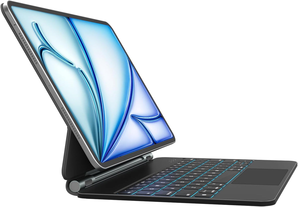 iPad Air 11 inch Case with Keyboard (M3 2025 / M2 2024) & iPad Pro 11 inch (4th/3rd/2nd/1st Gen), Magic Keyboard for 10.9" iPad Air (5th/4th Gen) with 7 Colors Backlight, Multi-Touch Trackpad