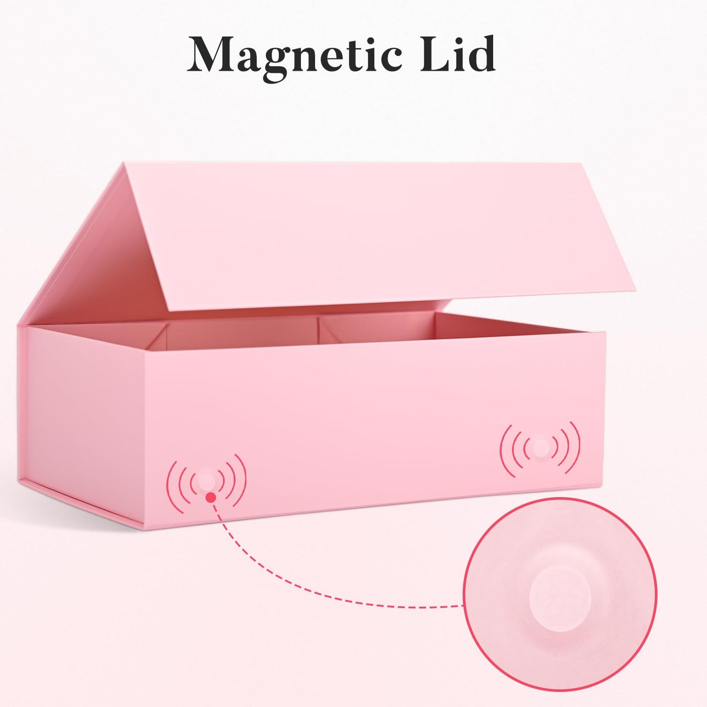 LIFELUM Pink Gift Box 13.85'' x 8.35'' x 4.45'' Gift for Mother's Gifts Large Gifts Boxes for Presents Birthday Magnetic Box for Gifts with Luxury Filler,Card, Ribbon,Sticker 1 Pack