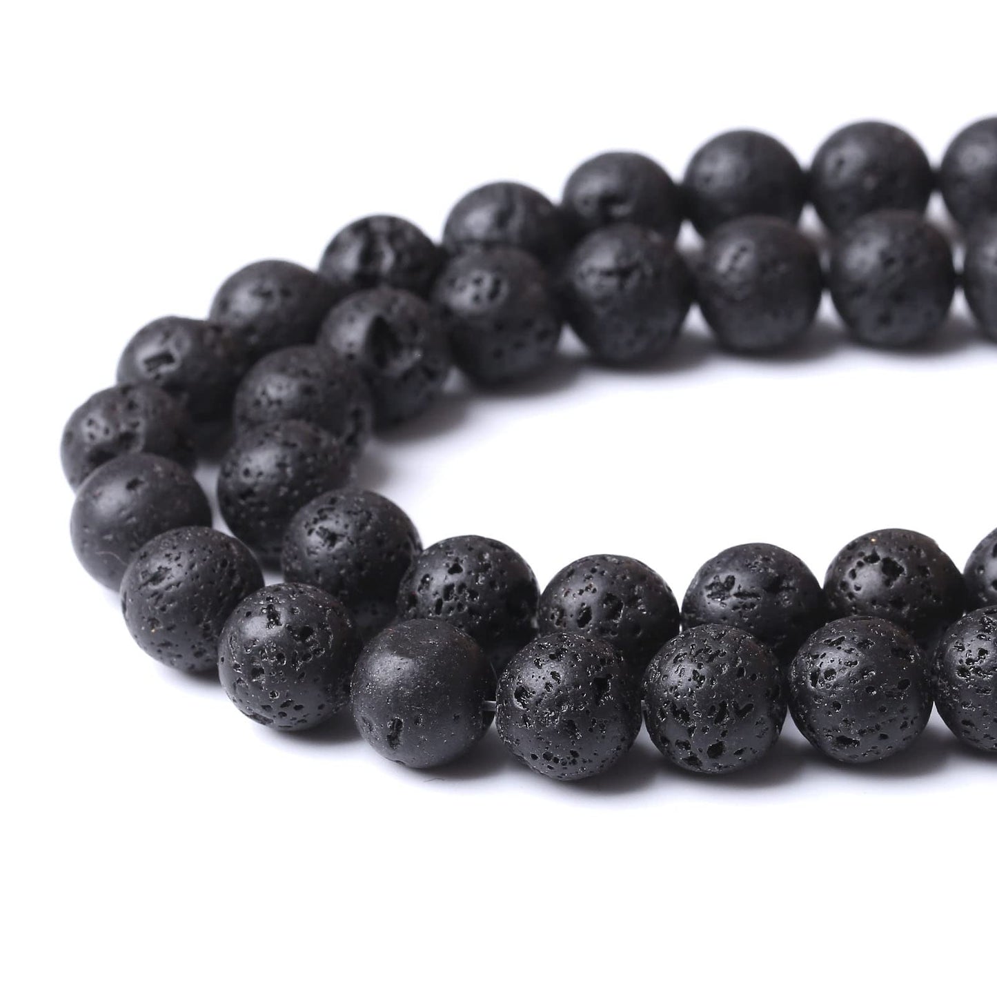 45PCS 8MM Natural Lava Stone Beads Energy Healing Beads for DIY Jewelry Bracelet Necklace Making for Jewelry Making15Inch