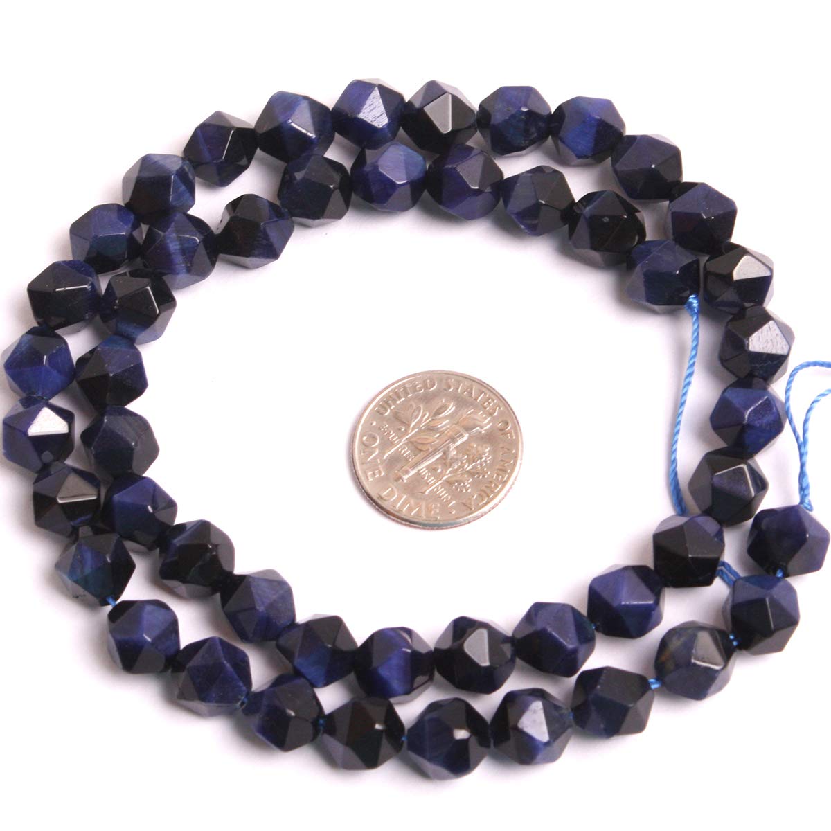 GEM-Inside 6mm Kyanite Gemstone Loose Beads Faceted Dyed Blue Cambay Crystal Energy Stone Power for Jewelry Making 15" (Blue Lapis, 8mm)