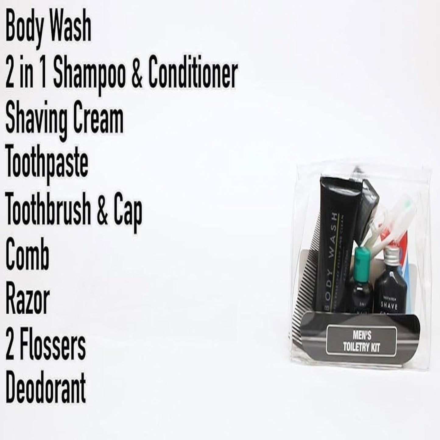 Trail maker Men’s Travel Toiletry Bag with Supplies, 13 Piece Travel Size TSA Compliant Oral Care and Grooming Essentials Kit