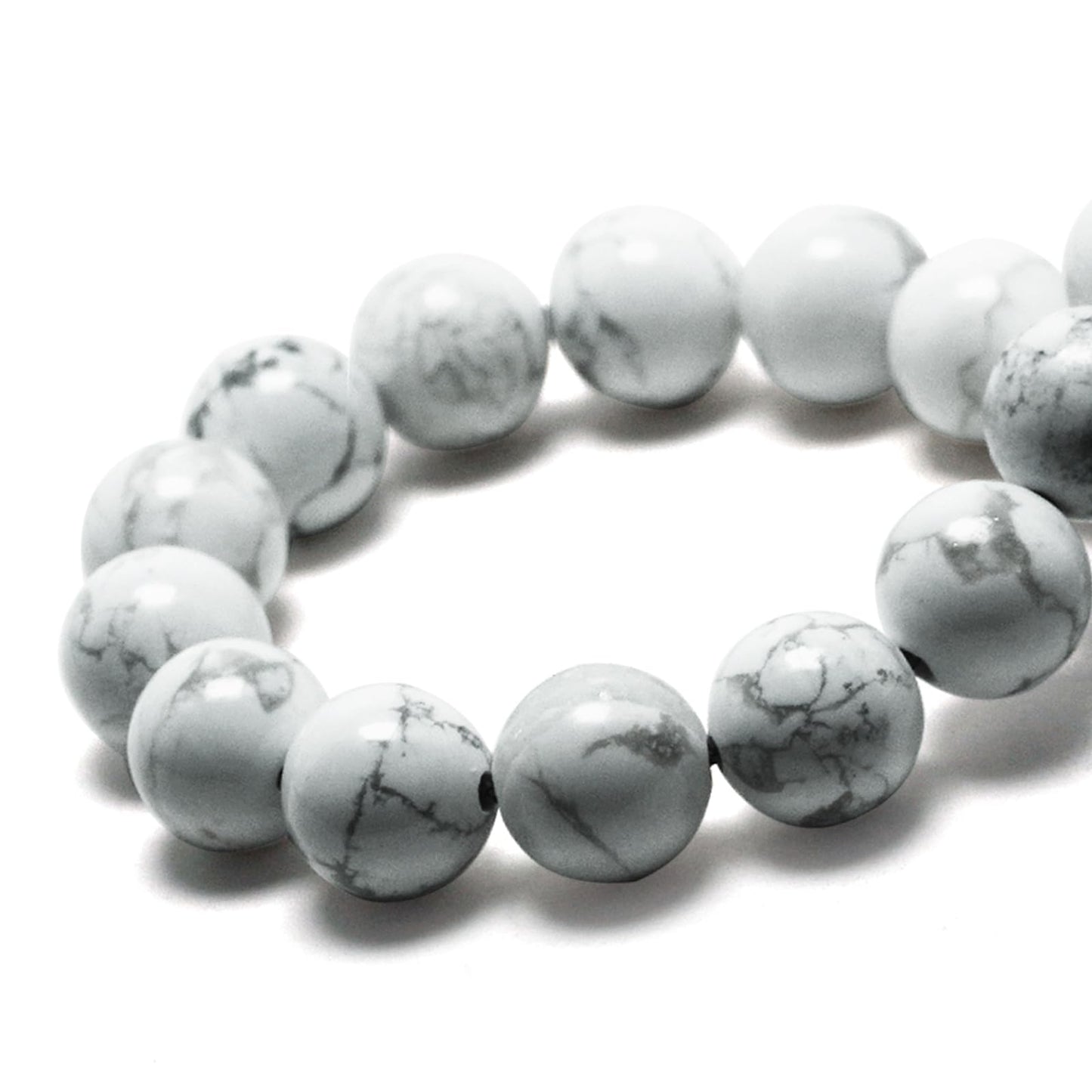 DIQIO Natural White Howlite Beads for Jewelry Making - Stone Beads Gemstone Beads for Bracelets, 6mm Round Loose Jasper Beads(58-60pcs, 6mm, White Howlite)