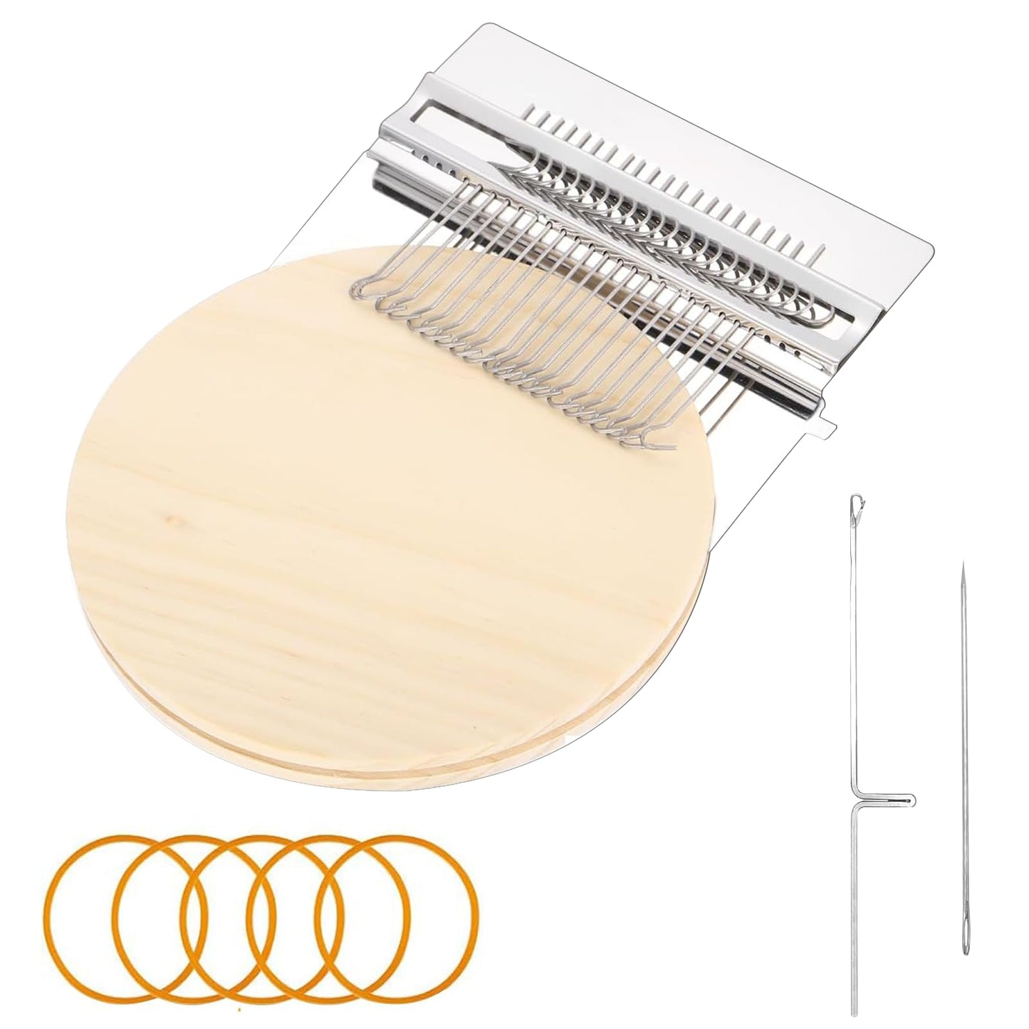 Knit Patch Kit - PatchMaker 2.0 Kit, Mini Darning Loom, Sewing Craft Supplies, Knitting Kit for Beginners, Patchwork Weaving Tool Set for Quickly Sewing Repair on Jeans, Socks and Clothes (21 Hooks)