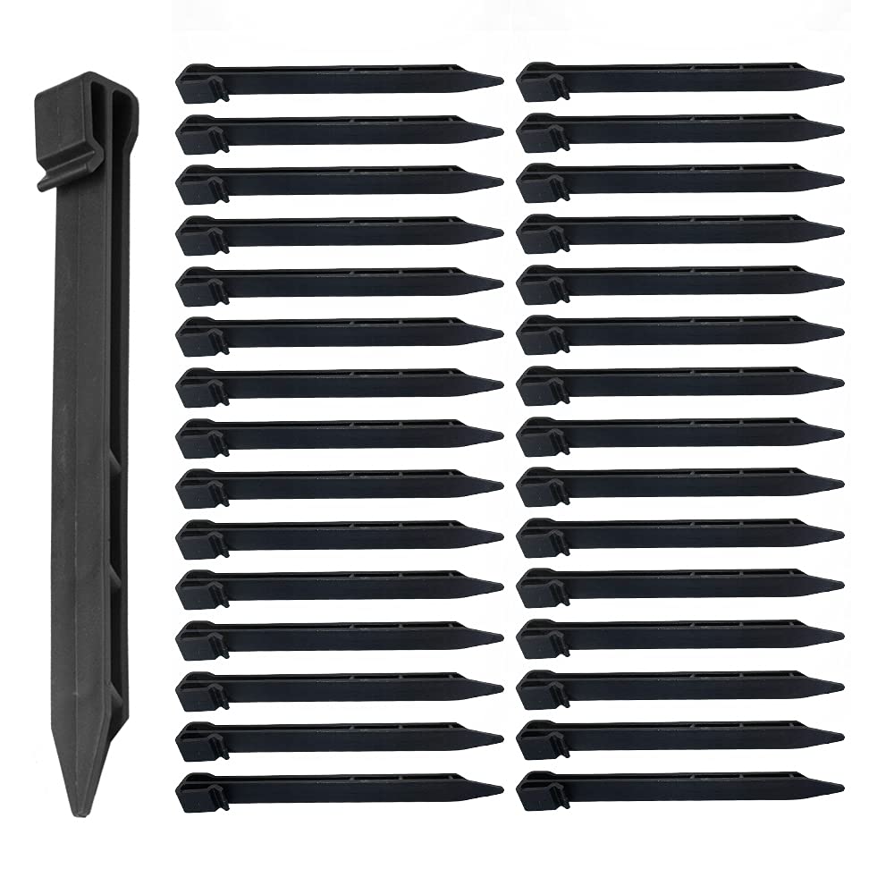 30 PCS Plastic Landscape Stakes, 10 Inch Plant Support Lawn Stake Heavy Duty for Landscaping and Garden