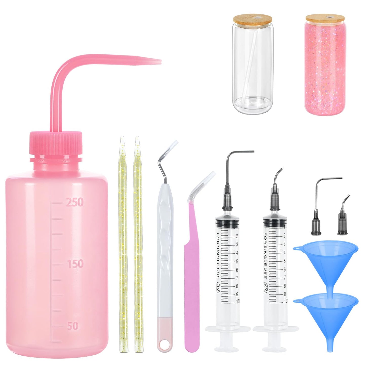 Maucircol 13 Pieces Snow Globe Tumbler DIY Kit Supplies for Snow Globe, Snowglobe Tumbler DIY Tool (Cups are NOT Included)