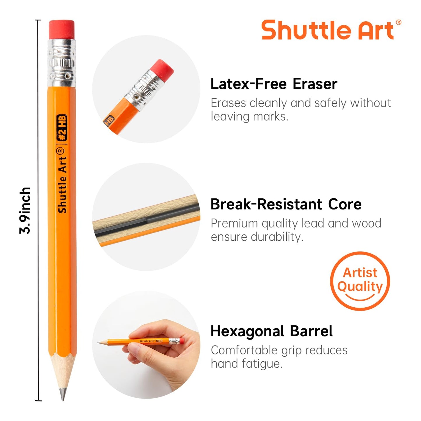 Shuttle Art 400 Pack Golf Pencils With Erasers, #2 HB Pencils Bulk, 3.5” Mini Pencil, Pre-Sharpened Small Pencil for Kids Teachers Classroom Games, Back to School Supplies