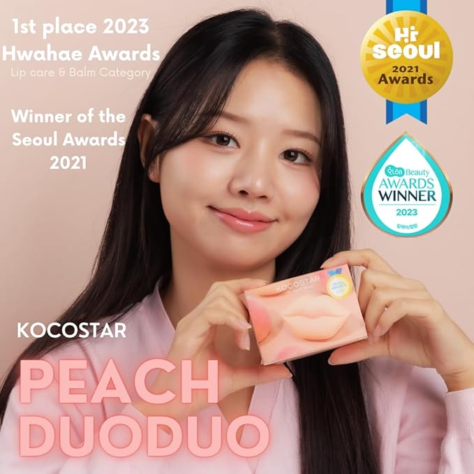 KOCOSTAR Lip Mask Rose and Peach Duoduo Bundle, Korean Hydrating Lip Care Treatment Set