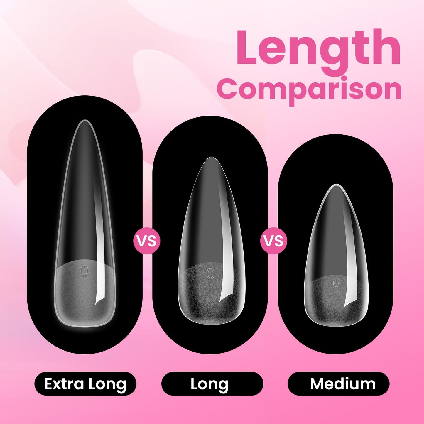 Beetles Tipex Instant Apex Nail Tips, XL Long Stiletto, 16 Sizes | 00–14, 160PCS, Built-in Apex Acrylic Tips for Flat & Natural Nail Beds, Beginner-Friendly Easy DIY Nail Extensions