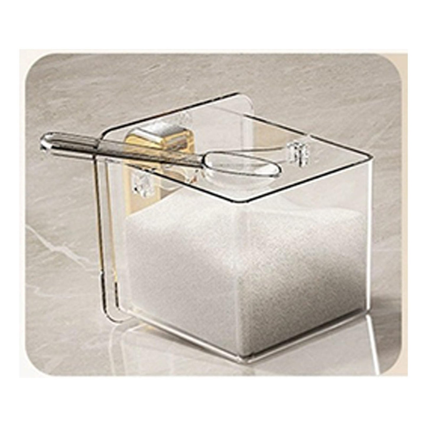 Seasoning Organizer Box, Acrylic Spice Storage Box, 3 Compartments Transparent Spice Rack Spice Jar Spice Container With Lid And Spoon Storage Container Black