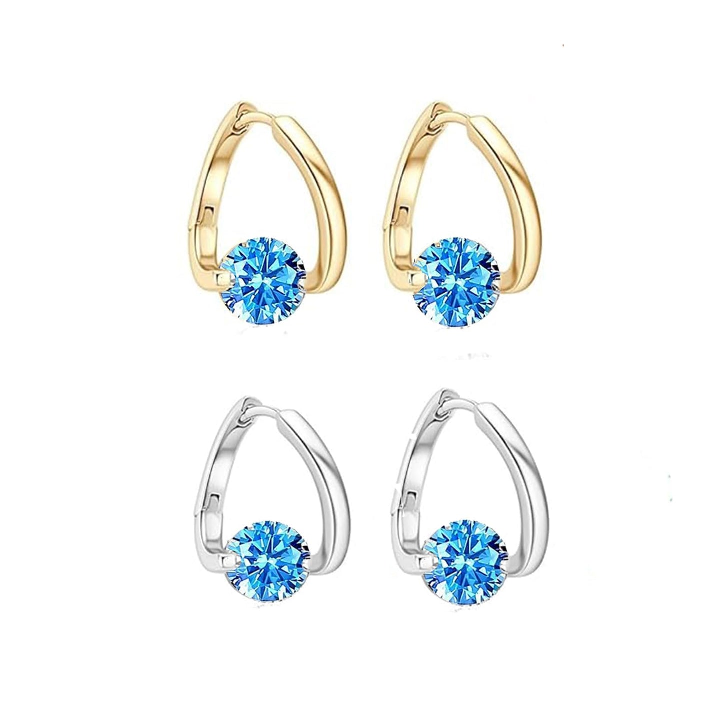 Halolux Lymphatic Earrings Atheniz Lymphatic Earrings Lymphvity Magnetherapy Germanium Earring Lymphatic Drainage Earring Sparkle CZ Hoop for Women (gold+silver 5)