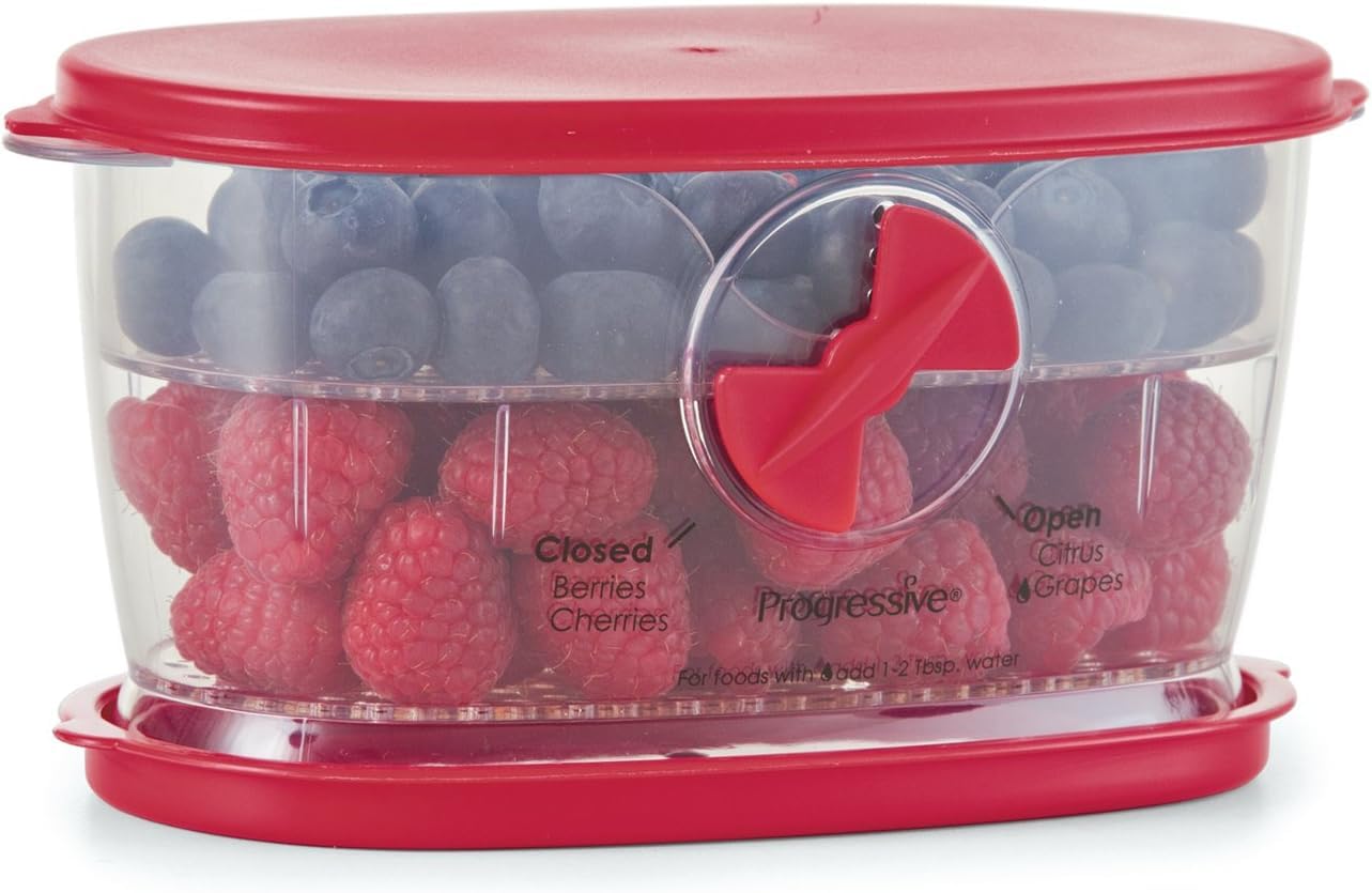 PrepSolutions Berry Keeper, Red – Freshness-Enhancing Storage for Berries and Small Fruits