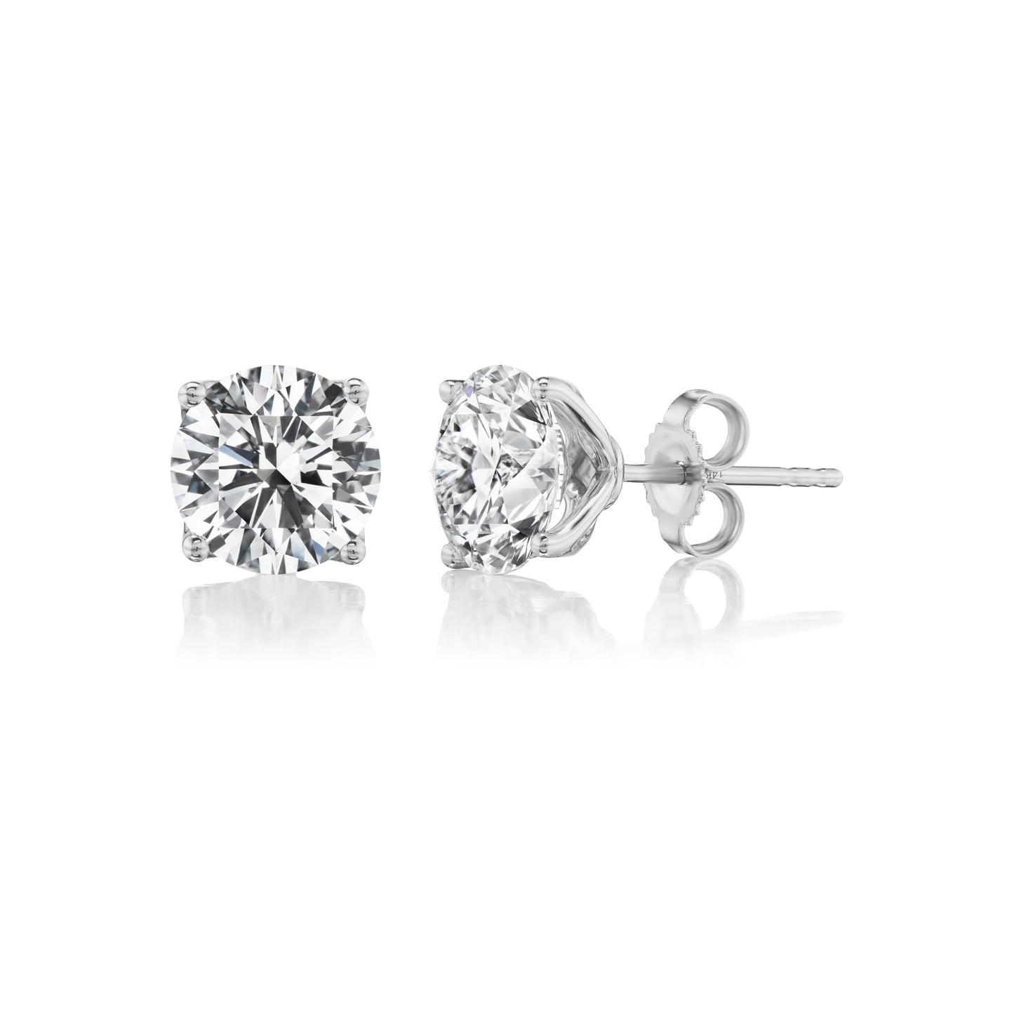 IGI Certified 1 Carat Lab Grown Diamond Round Stud Earrings for Women I 14k White Gold Earrings (G-H, VS1-VS2, 1.00 cttw) 4-Prong Brilliant Cut Diamond I Screw Back Studs by Carbon Atelier