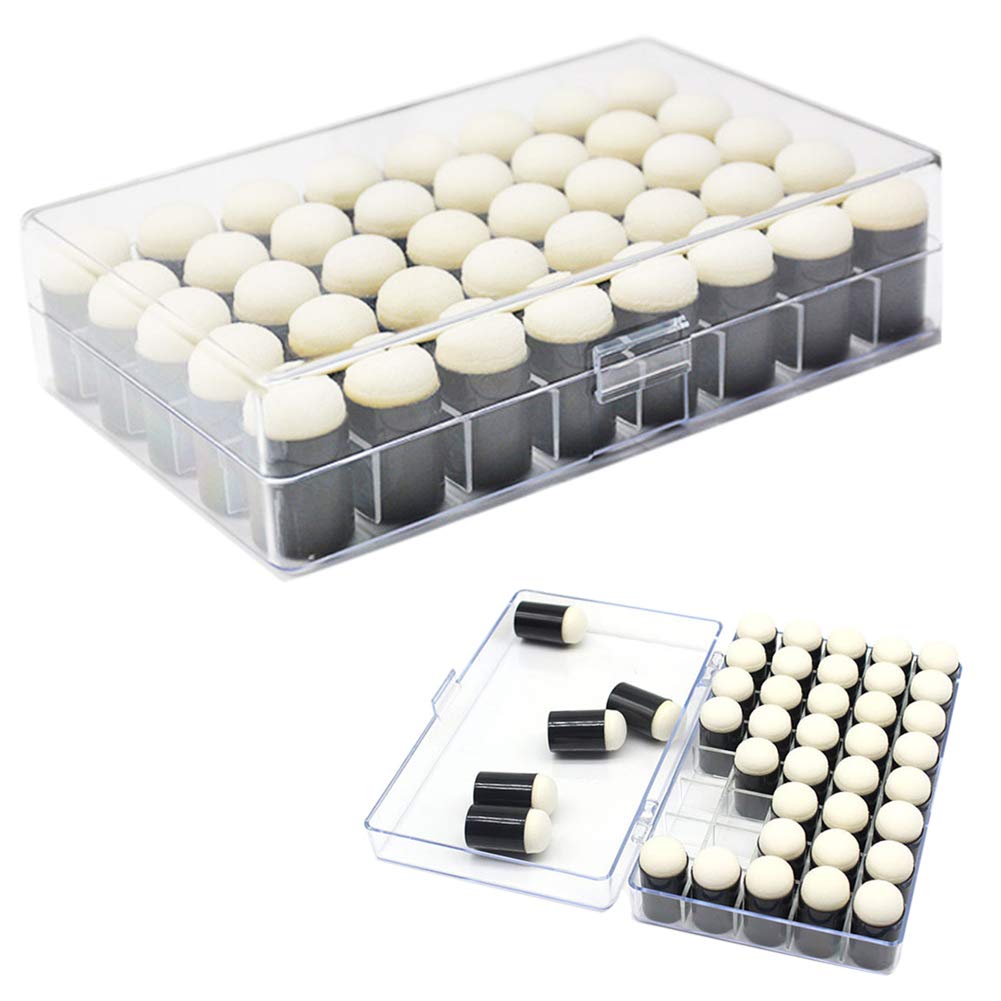 40pcs Finger Sponge Daubers with Storage Box for Painting Chalk Ink Card Making Drawing DIY Craft Handmade Finger Painting Sponge Set Craft Drawing Sponges Dauber Set Paintings Projects-Daubers