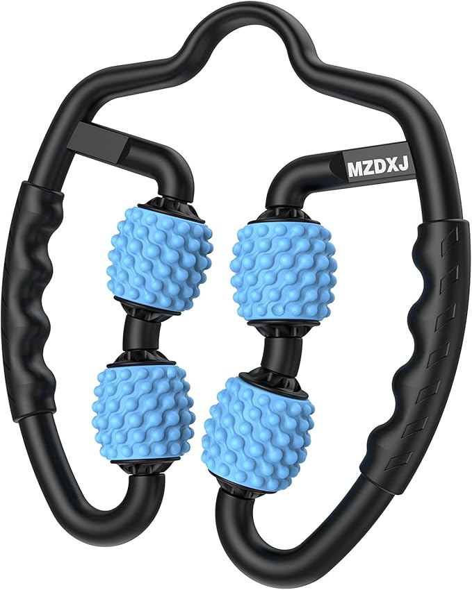 Upgraded Six-Wheel Muscle Roller - Arm & Leg Massager, Forearm & Calf Roller, Tennis Elbow Brace for Men, Carpal Tunnel & Tendonitis Relief, Perfect for Wrist, Hand, Foot, & Thigh
