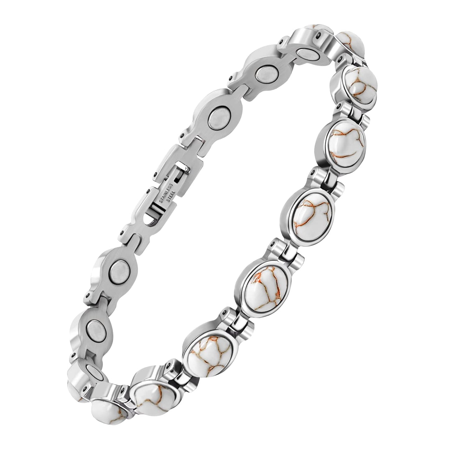 JEROOT Ultra Strength Magnetic Bracelet for Women | 3500-6000 Gauss Neodymium Magnets | Magnetic Therapy Jewelry with Adjustable Tool & Gift Packaging