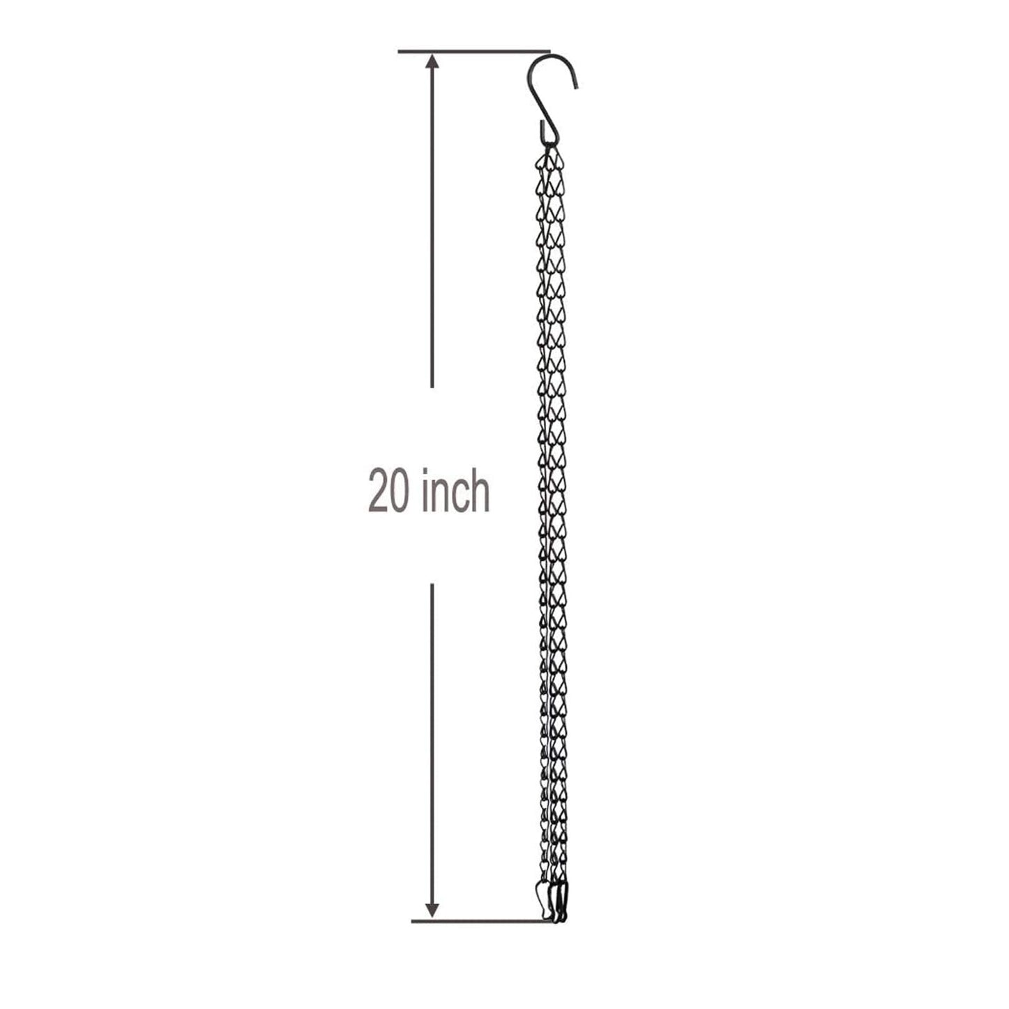 Asekonc 4Pack - 20 Inch Black Hanging Basket Chains Flower Plant Pot Replacement Chain Hanger for Bird Feeders, Planters, Lanterns and Ornaments