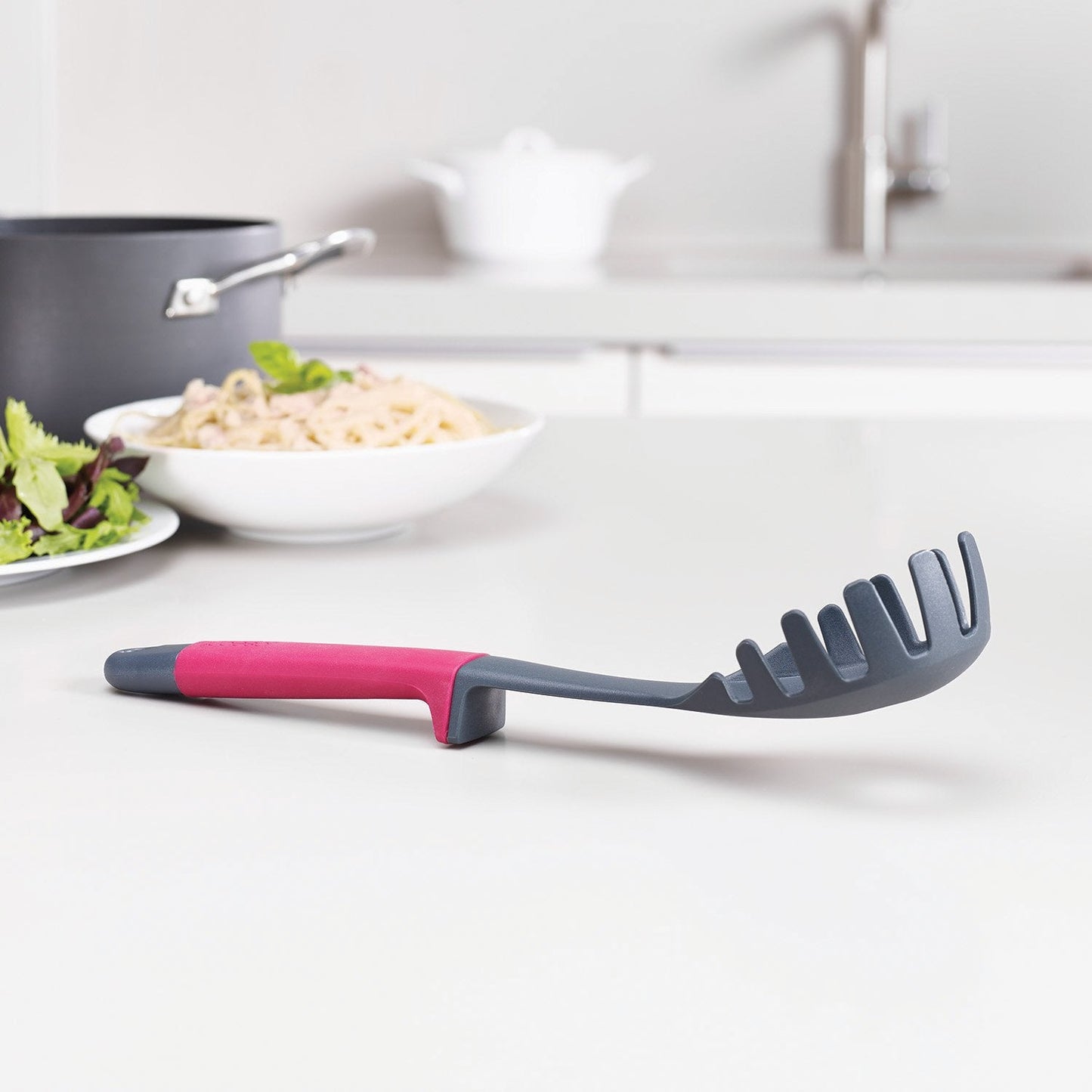 Joseph Joseph Carousel Nylon Kitchen Utensil Tool and Gadget Set with Rotating Storage Stand, 6-Piece Non Stick Tools with Ergonomic Handles, Multicolor