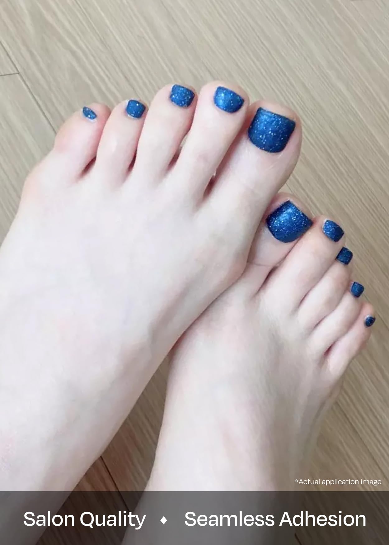 ohora Semi Cured Gel Pedi Strips (P Starry Night) - Red, Solid, Works with Any UV/LED Nail Lamps, Salon-Quality, Long Lasting, Easy to Apply & Remove - Includes 2 Prep Pads, Nail File & Wooden Stick
