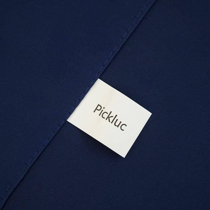 Pickluc Navy Blue Cafe Half Window Curtain, 36 Inches Length, Rod Pocket Small Kitchen Curtain, Short Blackout for Small Window, 30" Wide and 36" Long, 2 Panels
