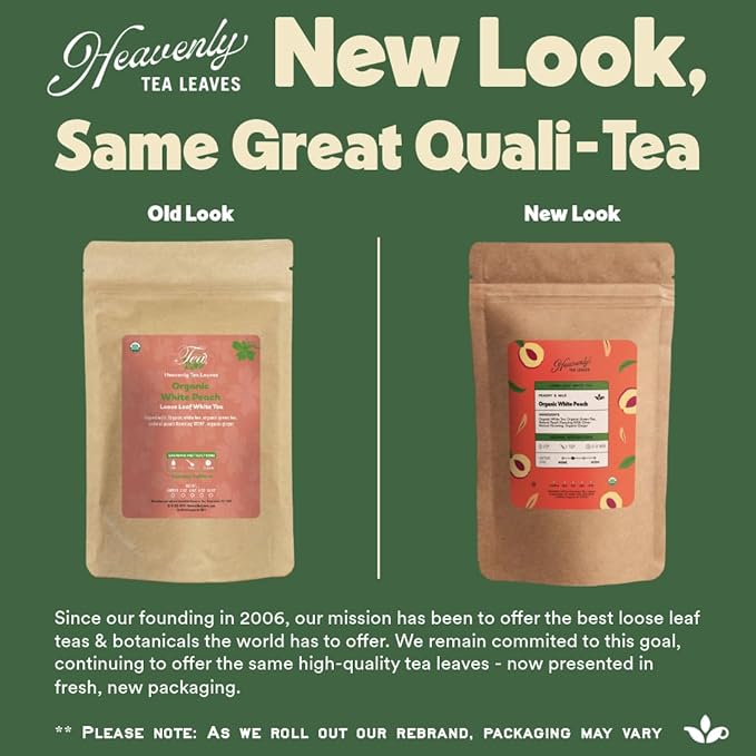 Heavenly Tea Leaves Organic Hibiscus, Loose Leaf Herbal Tea, 4 oz. (Approx. 50 Cups of Tea) – Tart, Fruity, Caffeine Free Herbal Tisane – Delicious Hot or Iced – Premium Quality Wellness Support