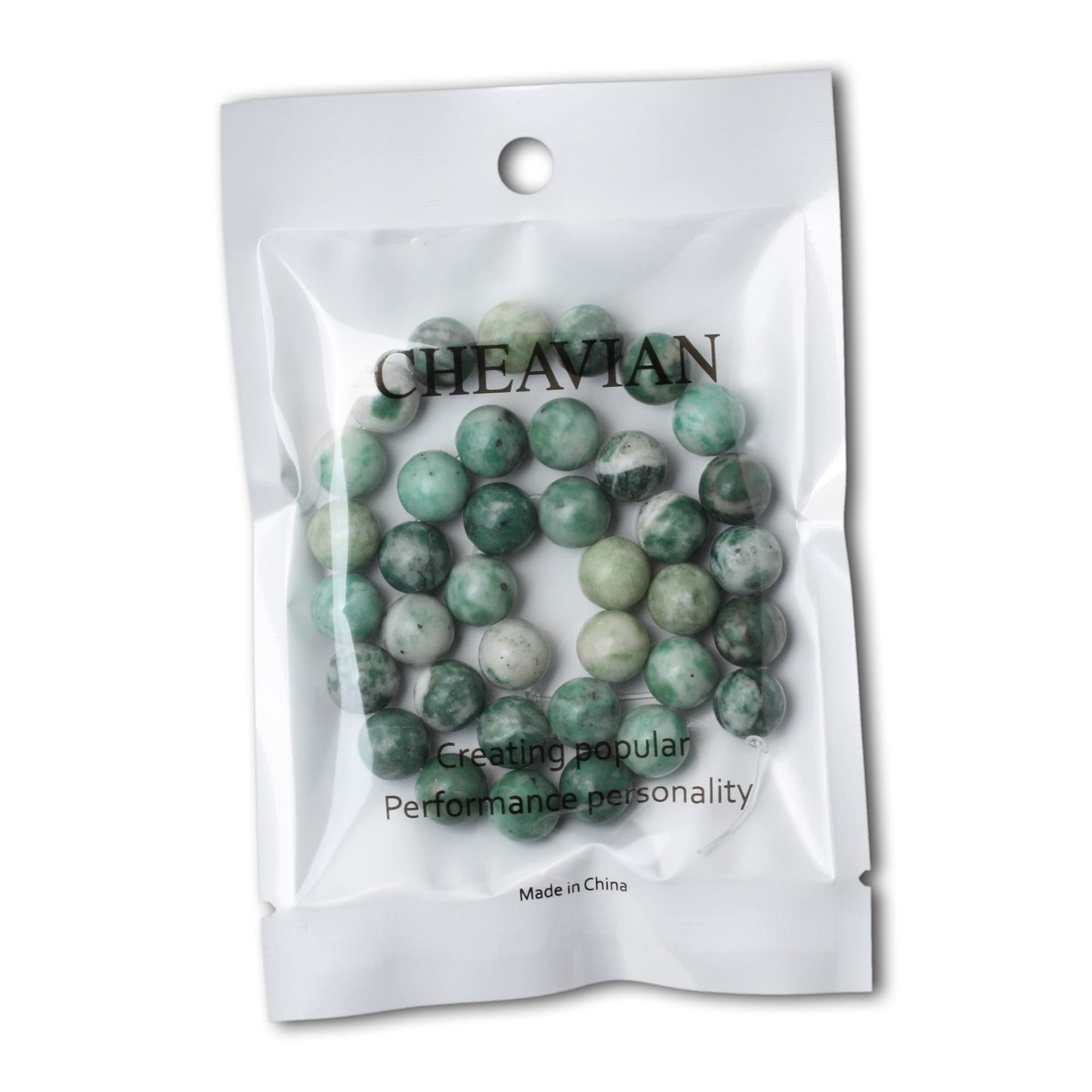 CHEAVIAN 35PCS 10mm Natural Qinghai Jade Gemstone Round Loose Beads for Jewelry Making 1 Strand 15 Inches