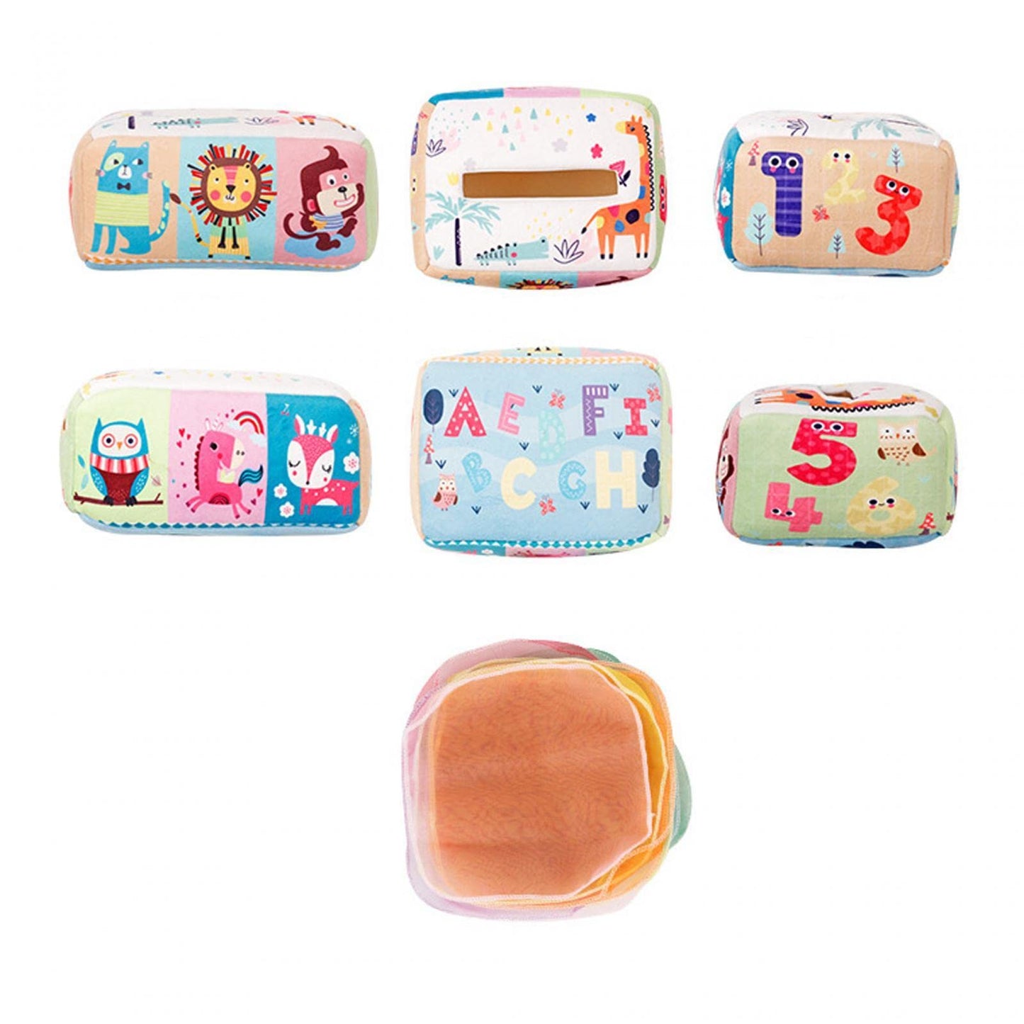 Sensory Toys for 6-12 Months, Tissue Box for, Toys for 6-12 Months, Sensory Scarves, Preschool Learning Toys, Style A