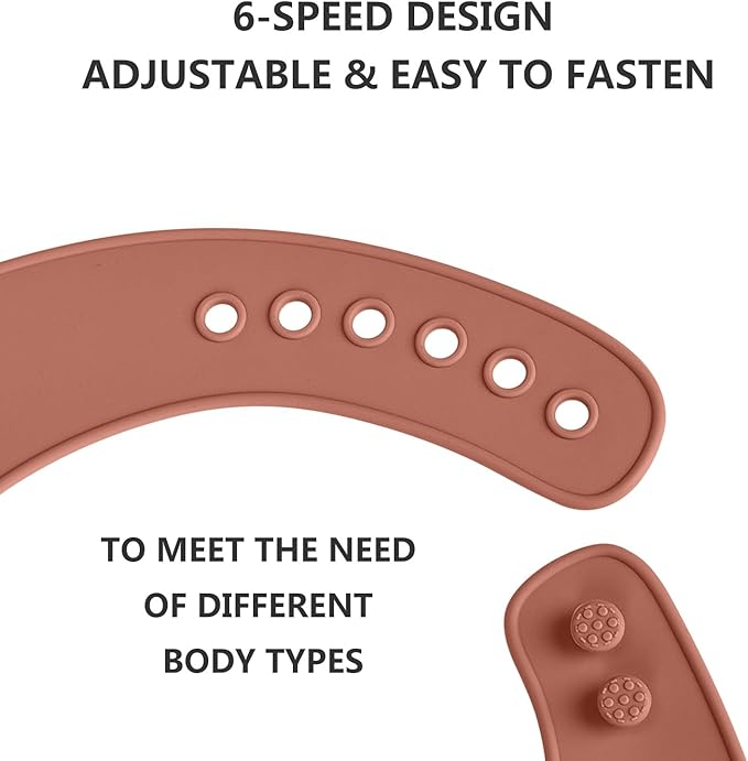 Adult Bibs for Men Women Elderly Adjustable Washable Silicone Adult Bibs for Elderly with Crumb Catcher (Brown)