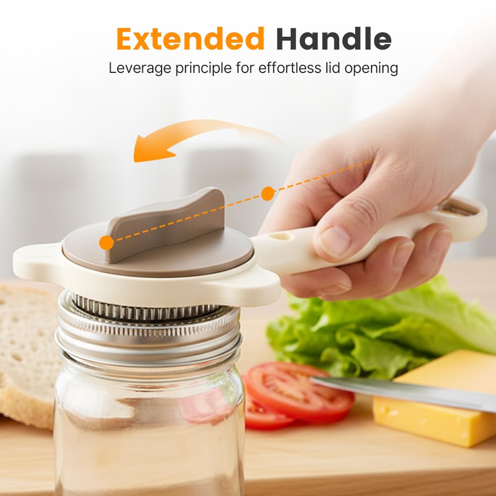 4 in 1 Multi-Purpose Jar Opener, Adjustable Three Claw Bottle Opener with Non Slip Teeth, Multi Kitchen Tool for weak hands and seniors Sufferers, Fits Kitchen Jars, Bottles and Cans (1 PCS)